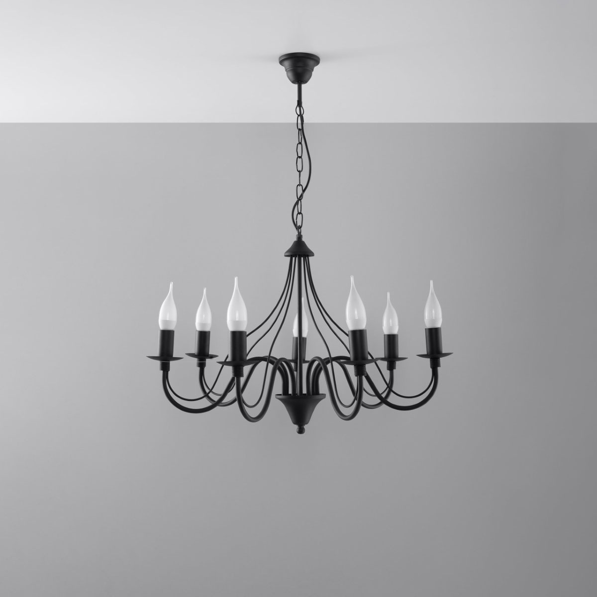 SOLLUX lighting Kronleuchter »MINERWA«, 7 flammig, Leuchtmittel E14   ohne günstig online kaufen