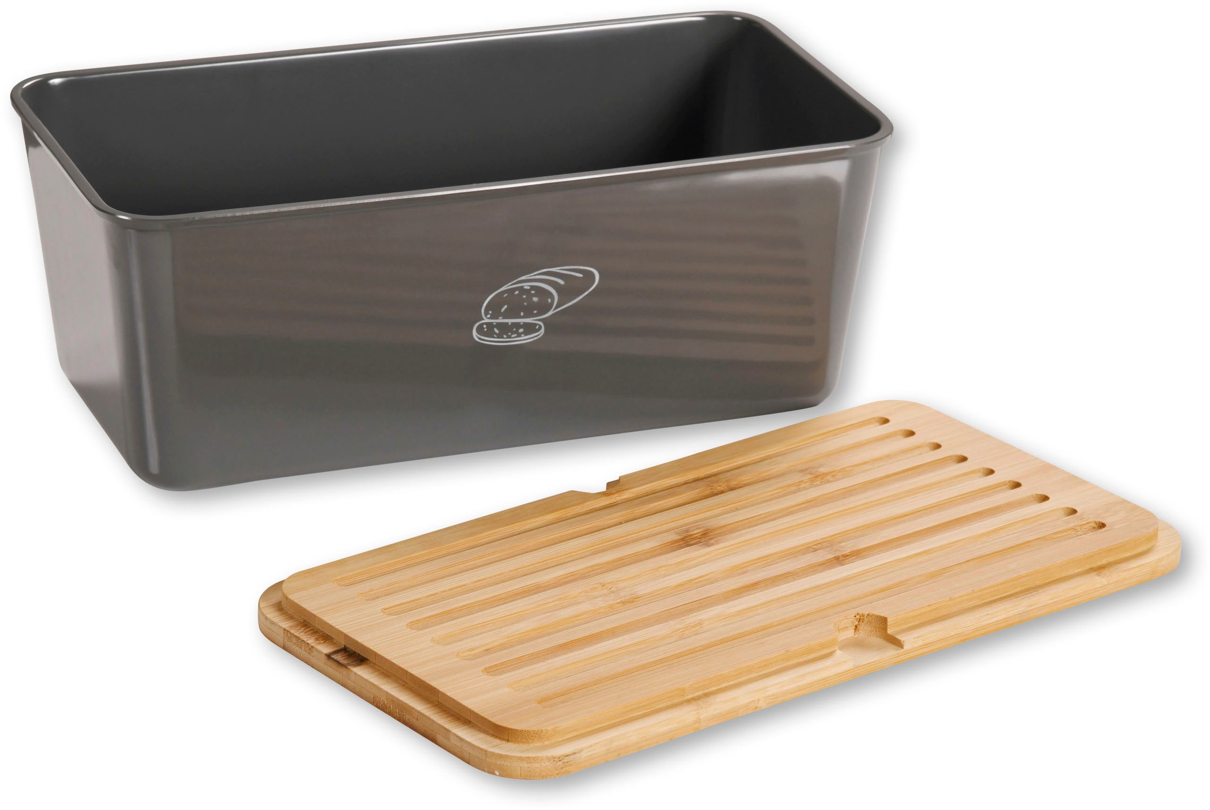 KESPER® Brotkasten »Brotbox mit Bambusdeckel« 2 Stk. tlg. mit abnehmbaren D günstig online kaufen