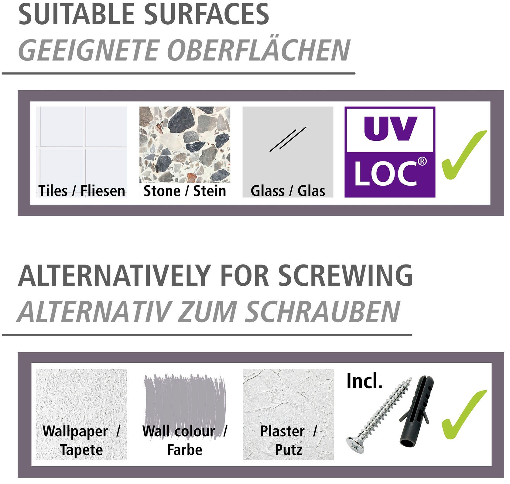 WENKO Doppelhaken »UV-Loc® Udine« ohne Bohren