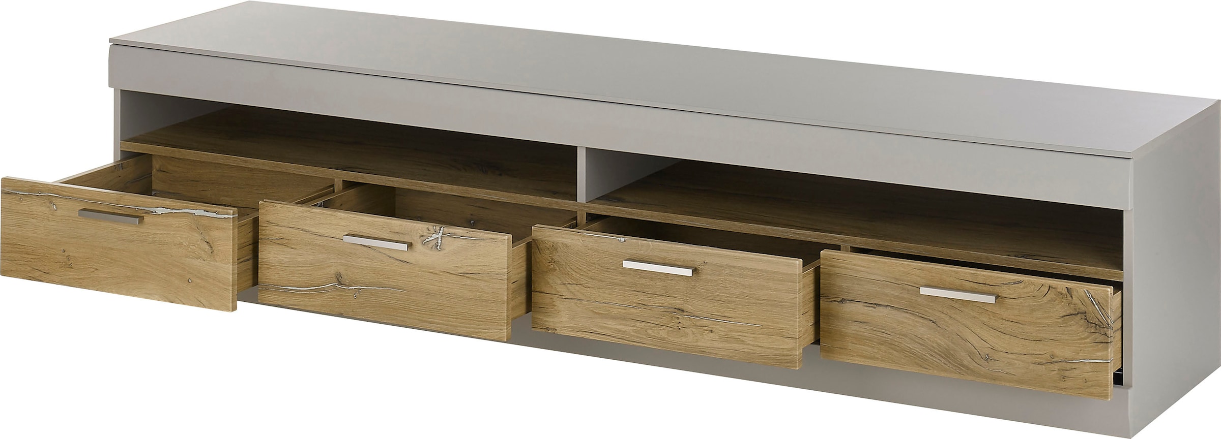 INOSIGN Lowboard »SCARA«, mit Applikation Zinneiche Dekor, Breite 200 cm, mit Softclose-Funktion