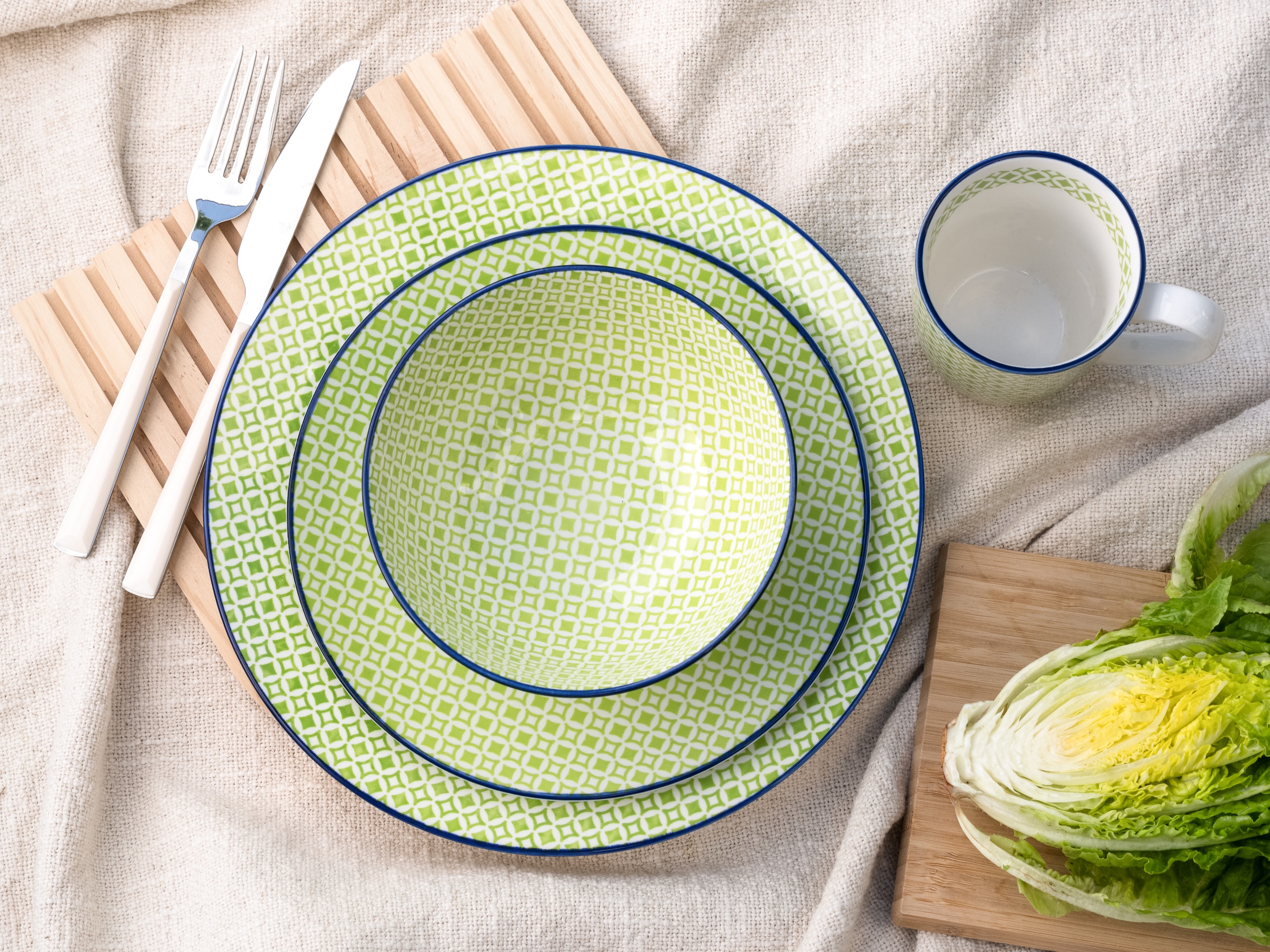 CreaTable Kombiservice »Mediterran, Service 16-tlg.« Mediterraner Flair, Traditionell keramische Motive