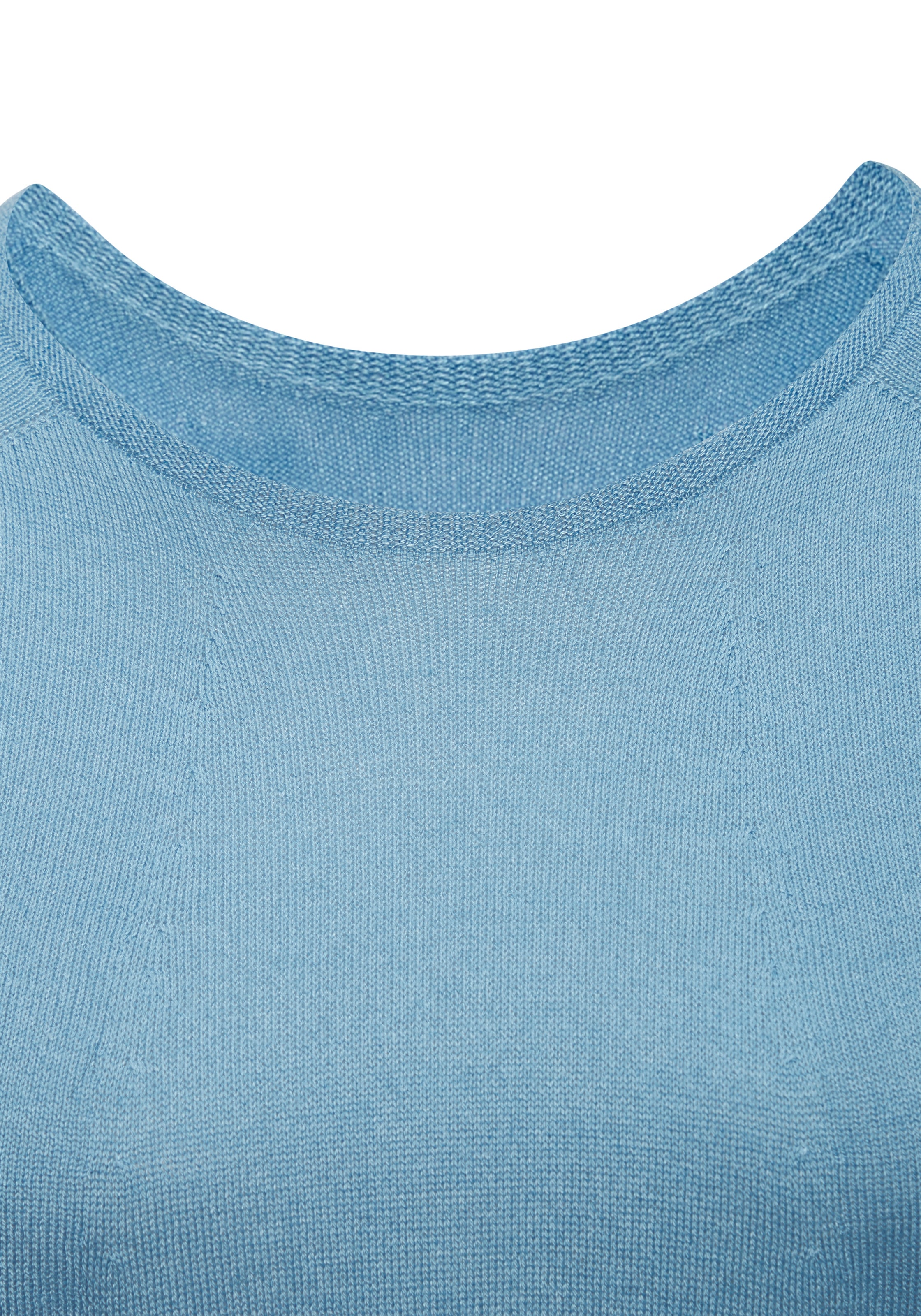 LASCANA Kurzarmpullover »aus nahtlosem Feinstrick in Viskosemix« hochwertiger Strickpullover, superelastisch, ohne störende Nähte
