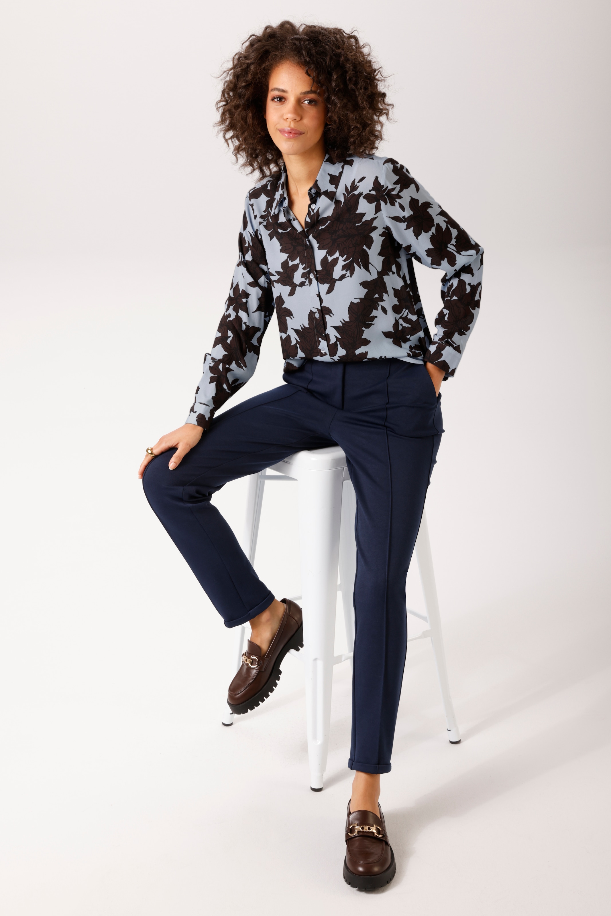 Aniston CASUAL Hemdbluse mit großflächigen Blättern bedruckt - NEUE KOLLEKTION