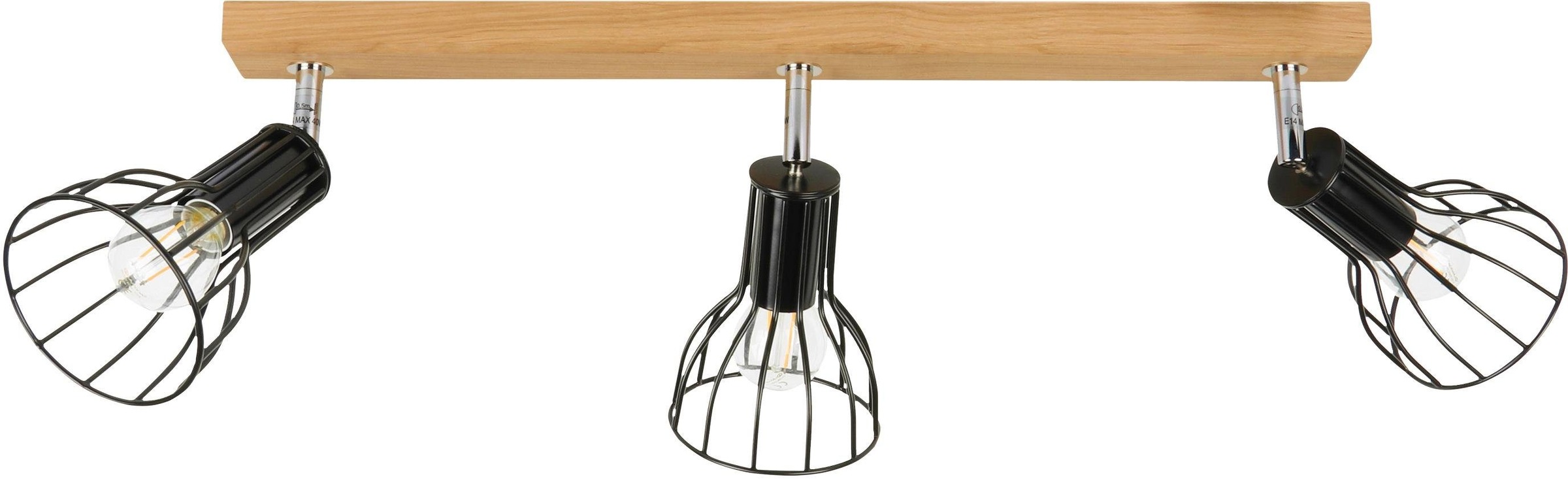 SPOT Light Deckenleuchte »MEGAN WOOD«, 3 flammig, Leuchtmittel E14   ohne L günstig online kaufen