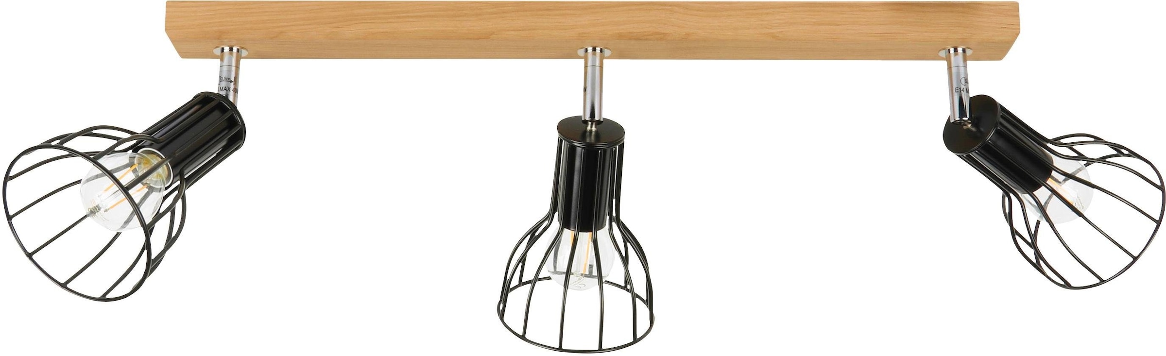 SPOT Light Deckenleuchte »MEGAN WOOD«, 3 flammig, Leuchtmittel E14   ohne L günstig online kaufen
