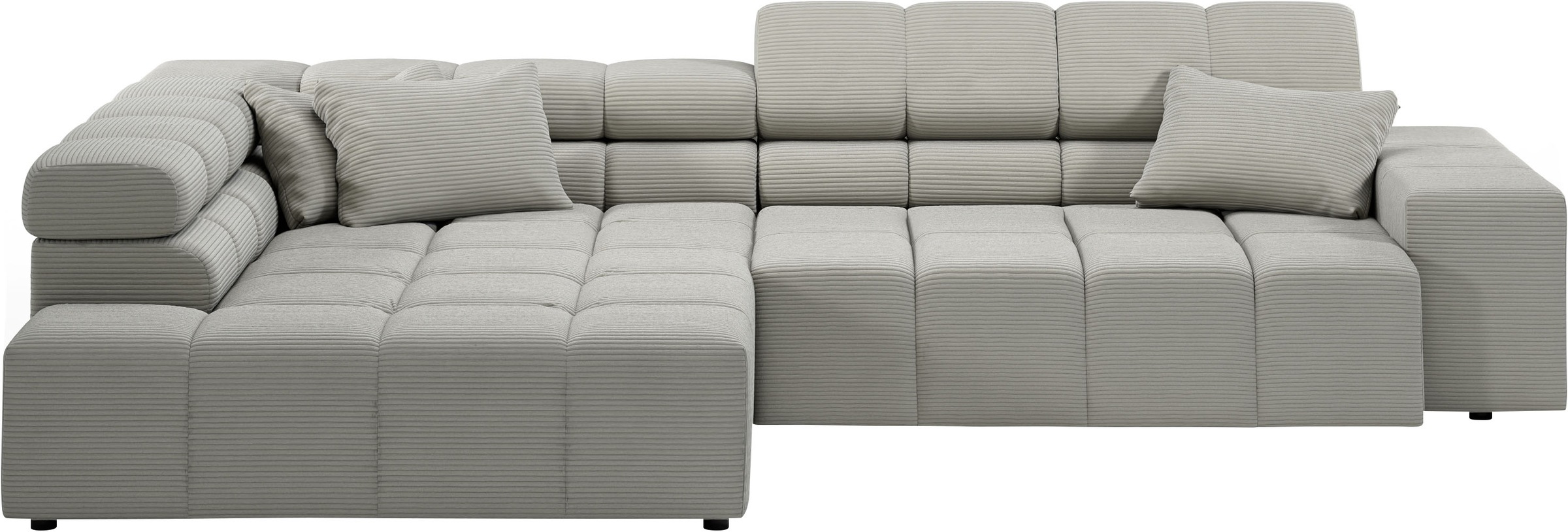 INOSIGN Ecksofa »Ancona incl. Kopfteilverstellung, Breite 319cm, L-Form«, wahlweise motorische Sitztiefenverstellung, auch in Cord + Easy Care