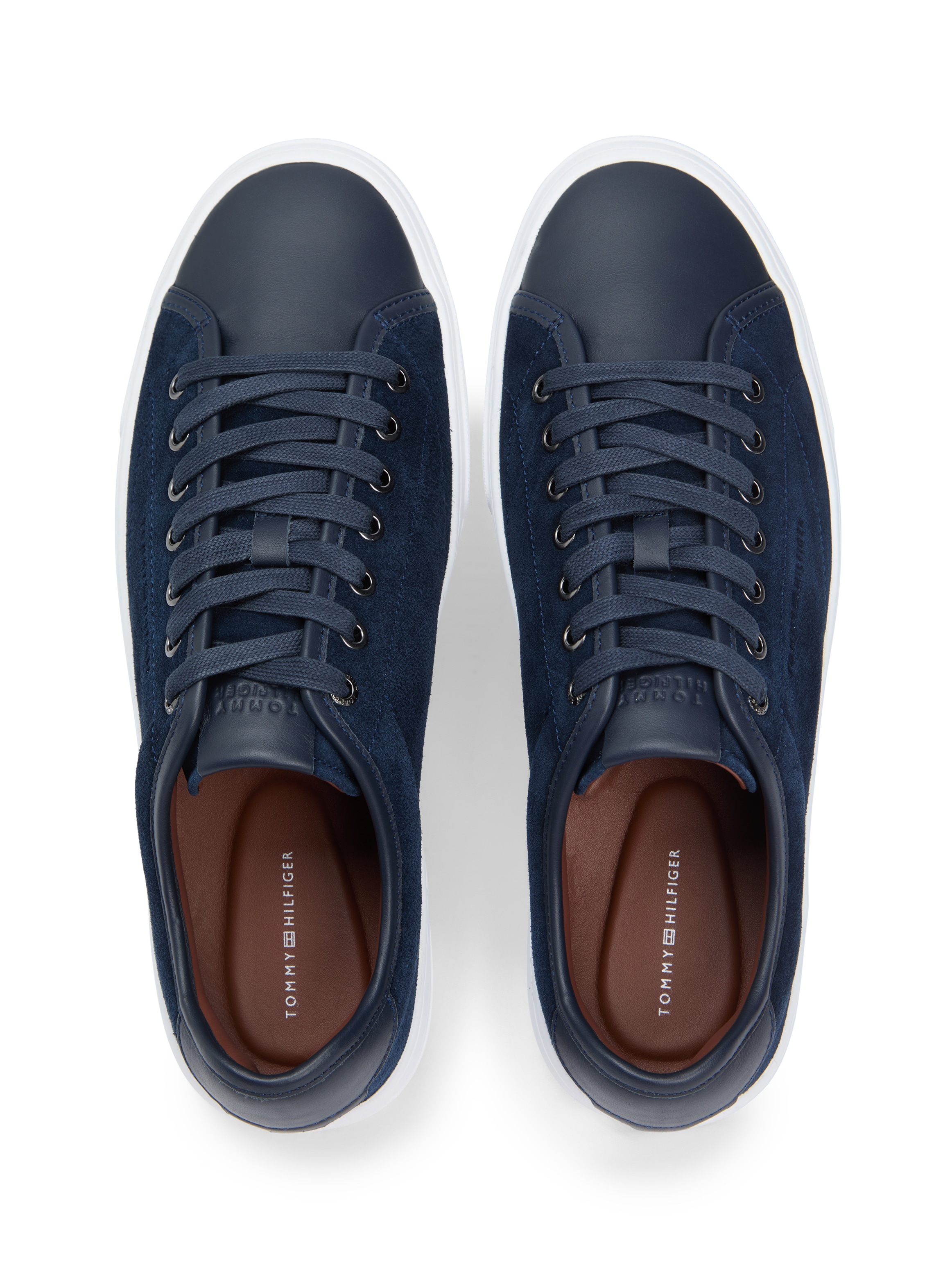 Tommy Hilfiger Sneaker »PREMIUM DRESS LEATHER MIX«  , Freizeitschuh, Halbschuh, Schnürschuh, weich gepolsterter Schaftrand