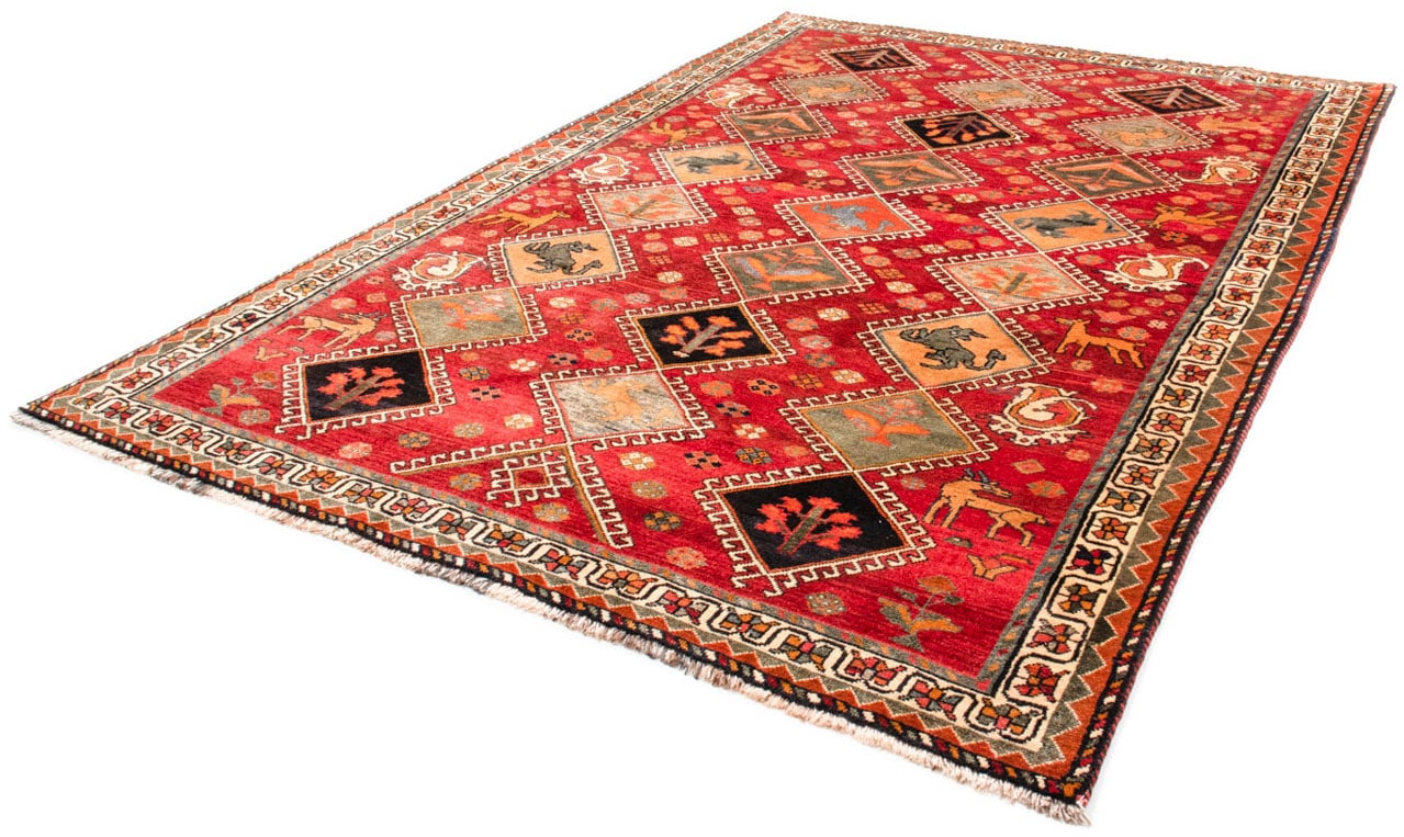 Wollteppich „Shiraz Nomadisch Rosso 289 x 205 cm“, rechteckig, Unikat mit Zertifikat Rot 10 mm B/L: 205 cm x 289 cm – 10 mm