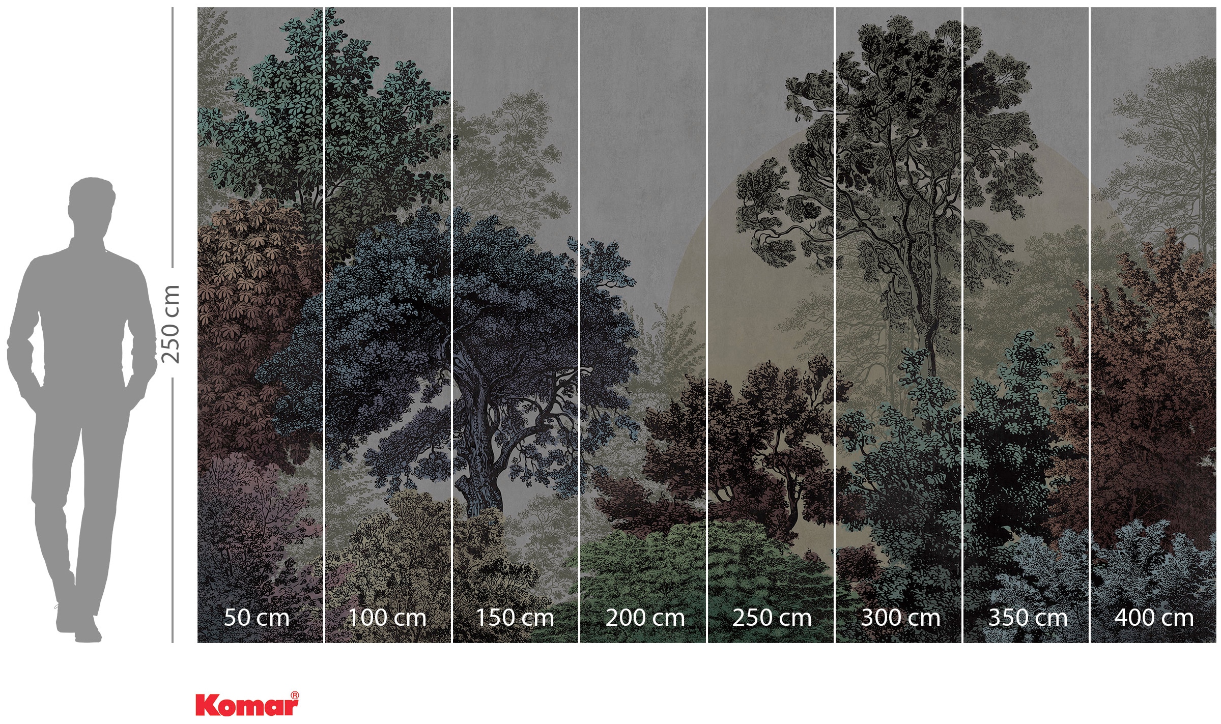 Komar Vliestapete »Digitaldruck Vlies - Bois Brumeux - Größe 400 x 250 cm«, bedruckt, Wohnzimmer, Schlafzimmer