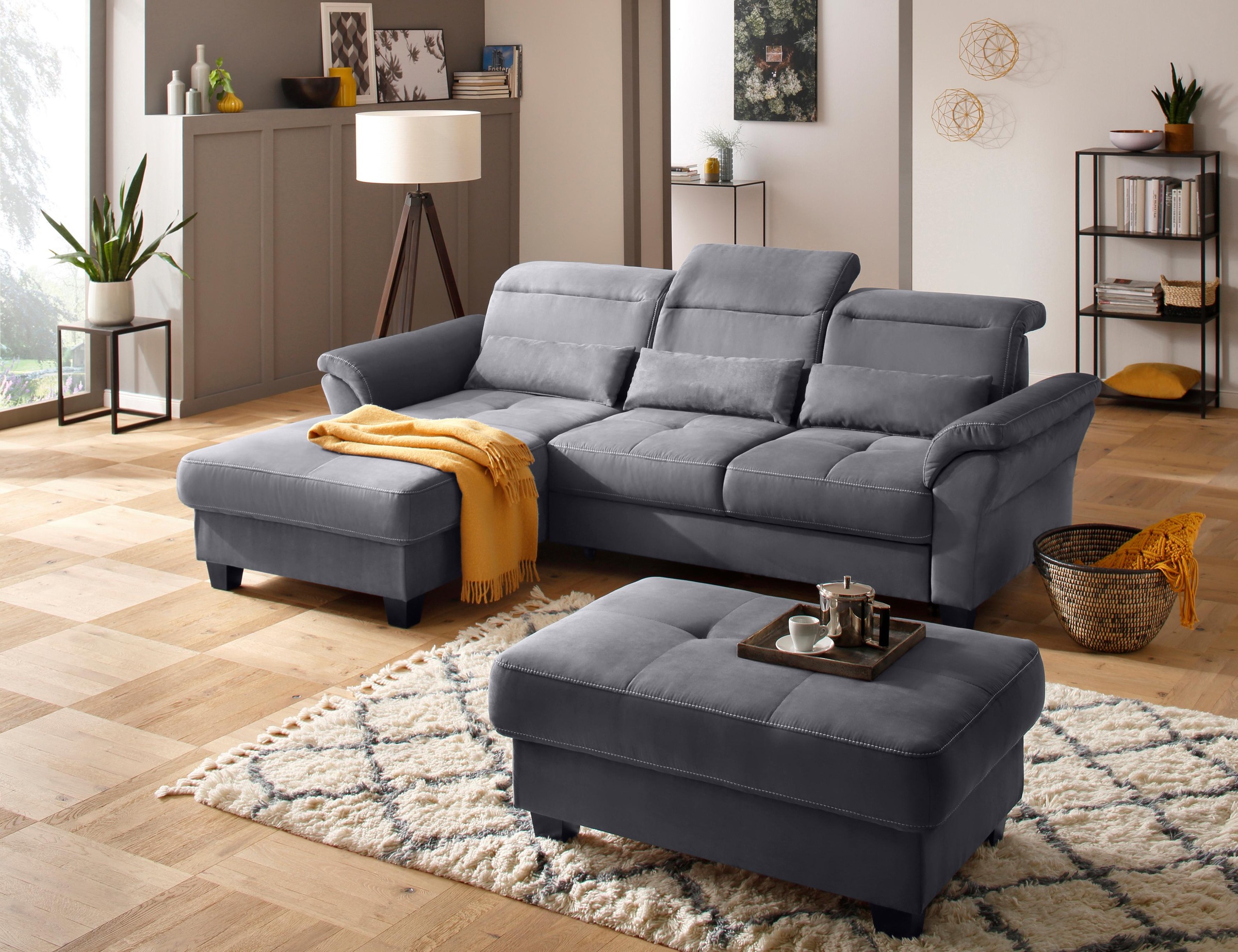 Home affaire Ecksofa »Solvei L-Form« mit Recamierenabschluß und Sitztiefenv günstig online kaufen