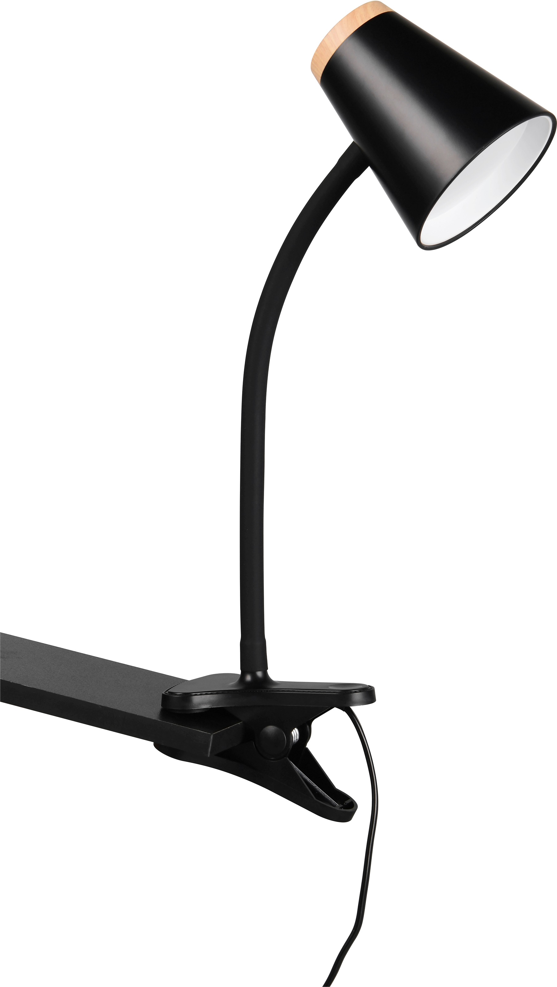 REALITY Leuchten LED Klemmtischleuchte »PONGO, LED Klemmleuchte mit Kabel und Kippschalter, 4,5W 500 Lumen«, 1 flammig, Leuchtmittel LED-Board | LED fest integriert, 3000K warmweiß, verstellbare Klemmleuchte, Klammer 1-3 cm weit, H.33cm