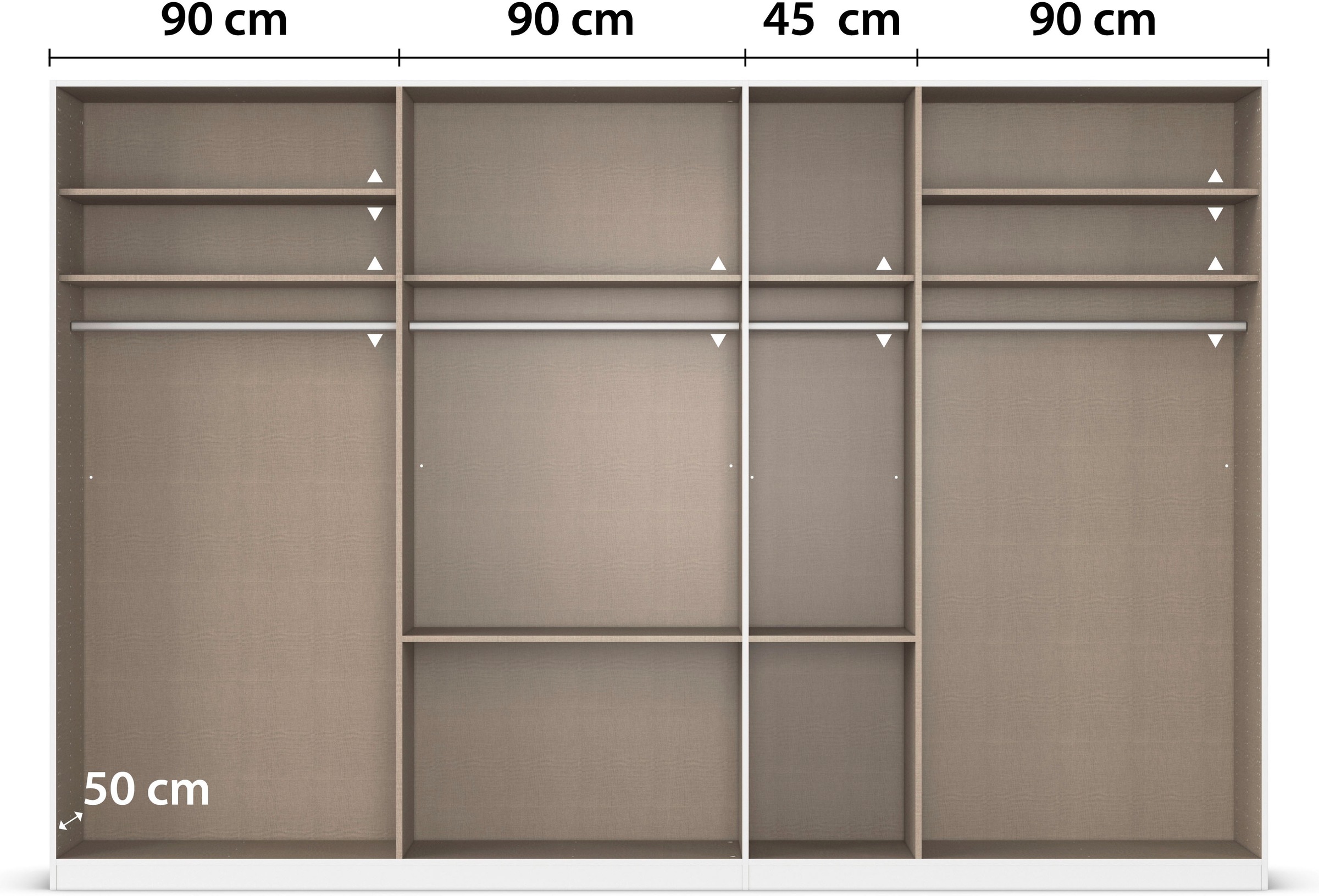 rauch Drehtürenschrank »Kleiderschrank Schrank Garderobe AGORDO mit Dekor- oder Hochglanzfront«, (in zwei Griff-Farben mit Dekor- oder Hochglanzfront), mit Außenschubkästen, in 6 Breiten und 2 Höhen MADE IN GERMANY