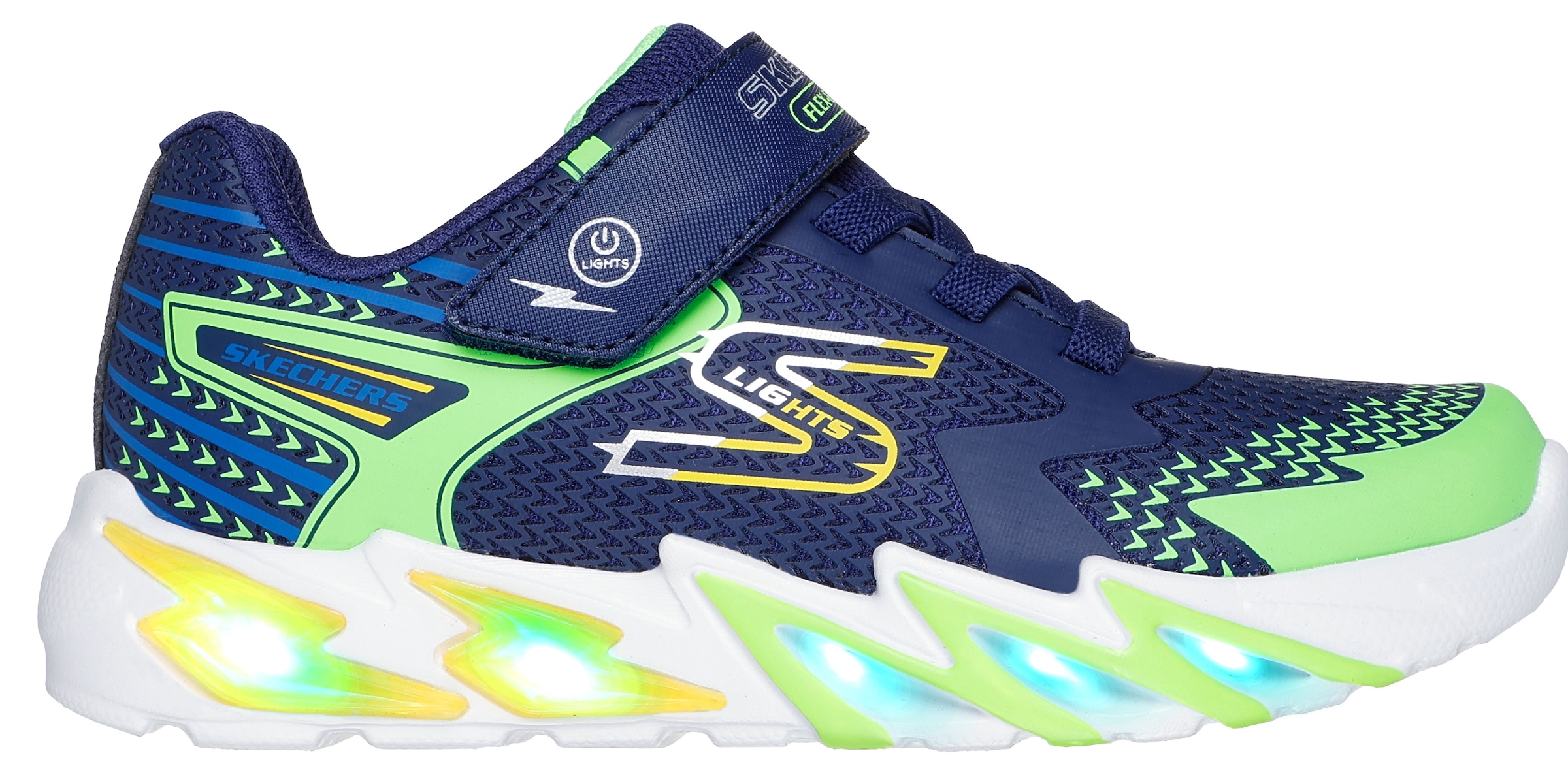 Skechers Slip-On Sneaker »FLEX-GLOW 3.0«  Sneaker, Klettschuh, Kindergartenschuh mit auffälliger Sohle
