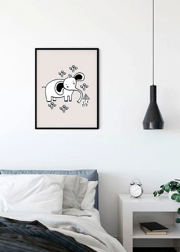 Komar Bild »Scribble Elephant«, Tiere, (1 St.), Wandbild zur Dekoration - ohne Rahmen