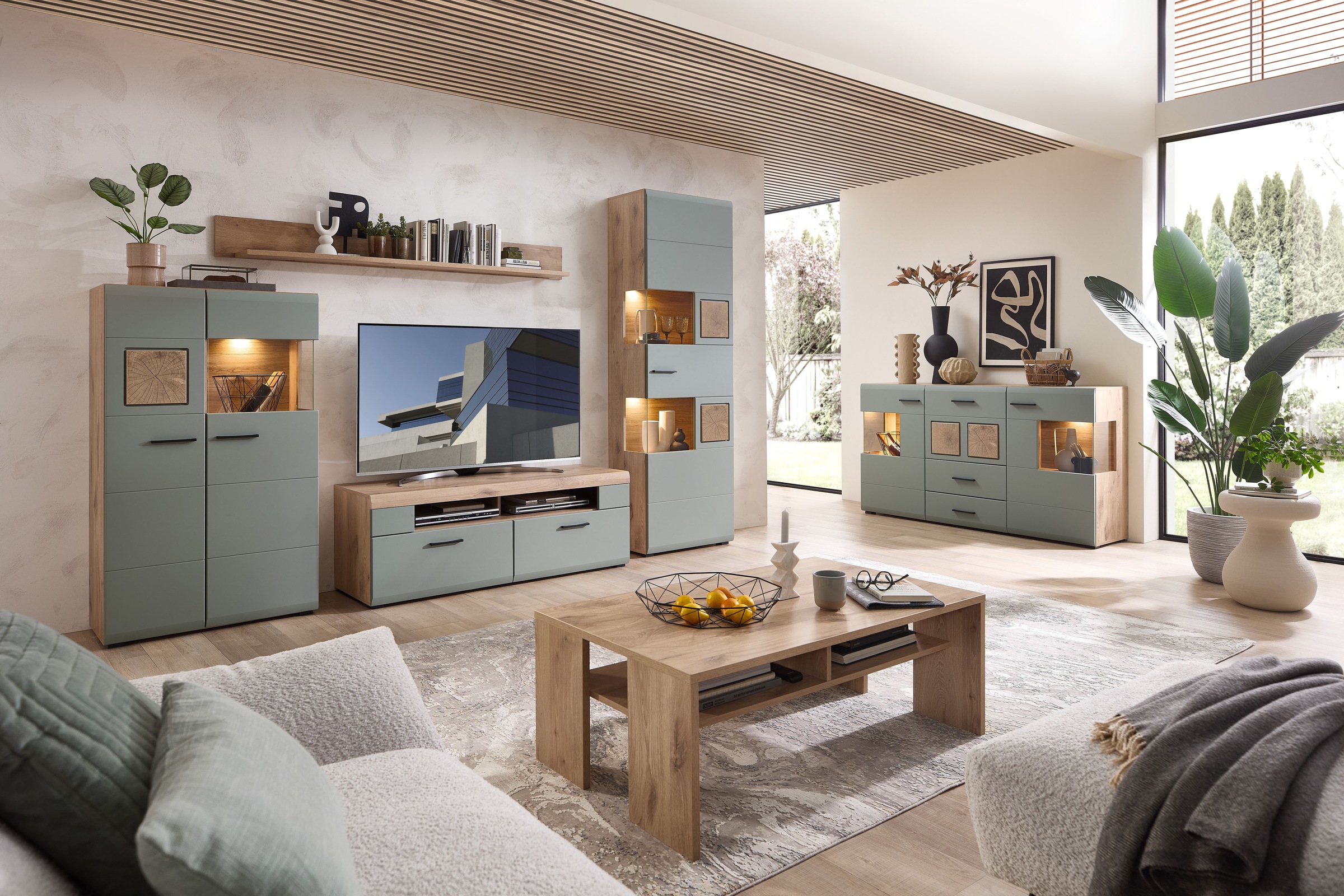 Innostyle Sideboard »FUN PLUS II«, 2 Holztüren, 3 Schubläden, 7 Fächer, Softclose, ABS Kantenschutz