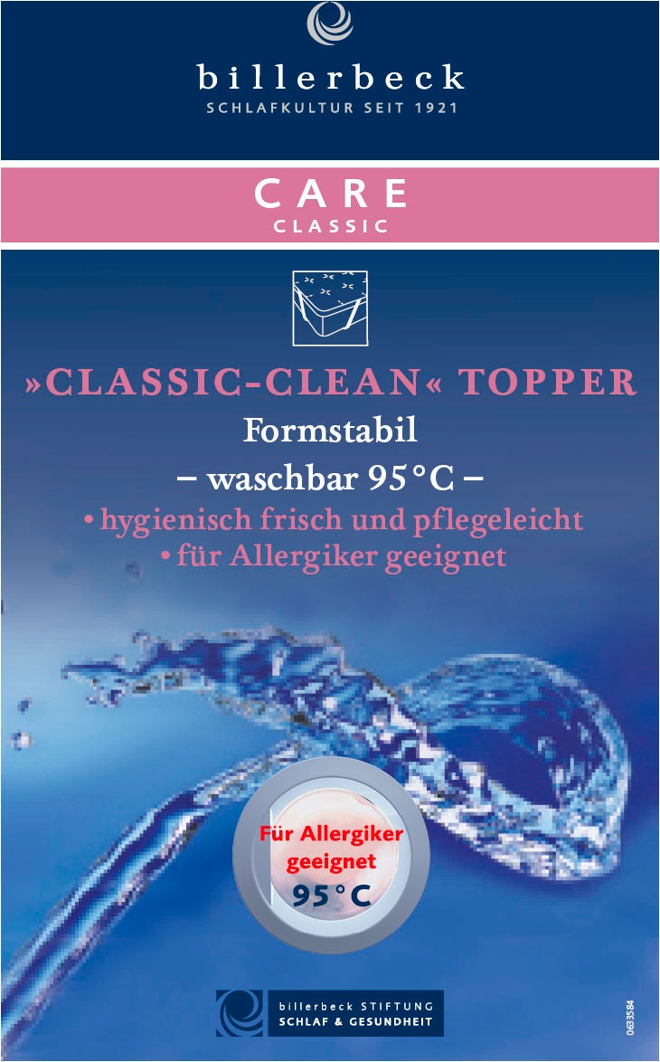 billerbeck Matratzenauflage »721 Classic-Clean«, Die formstabile Matratzenauflage
