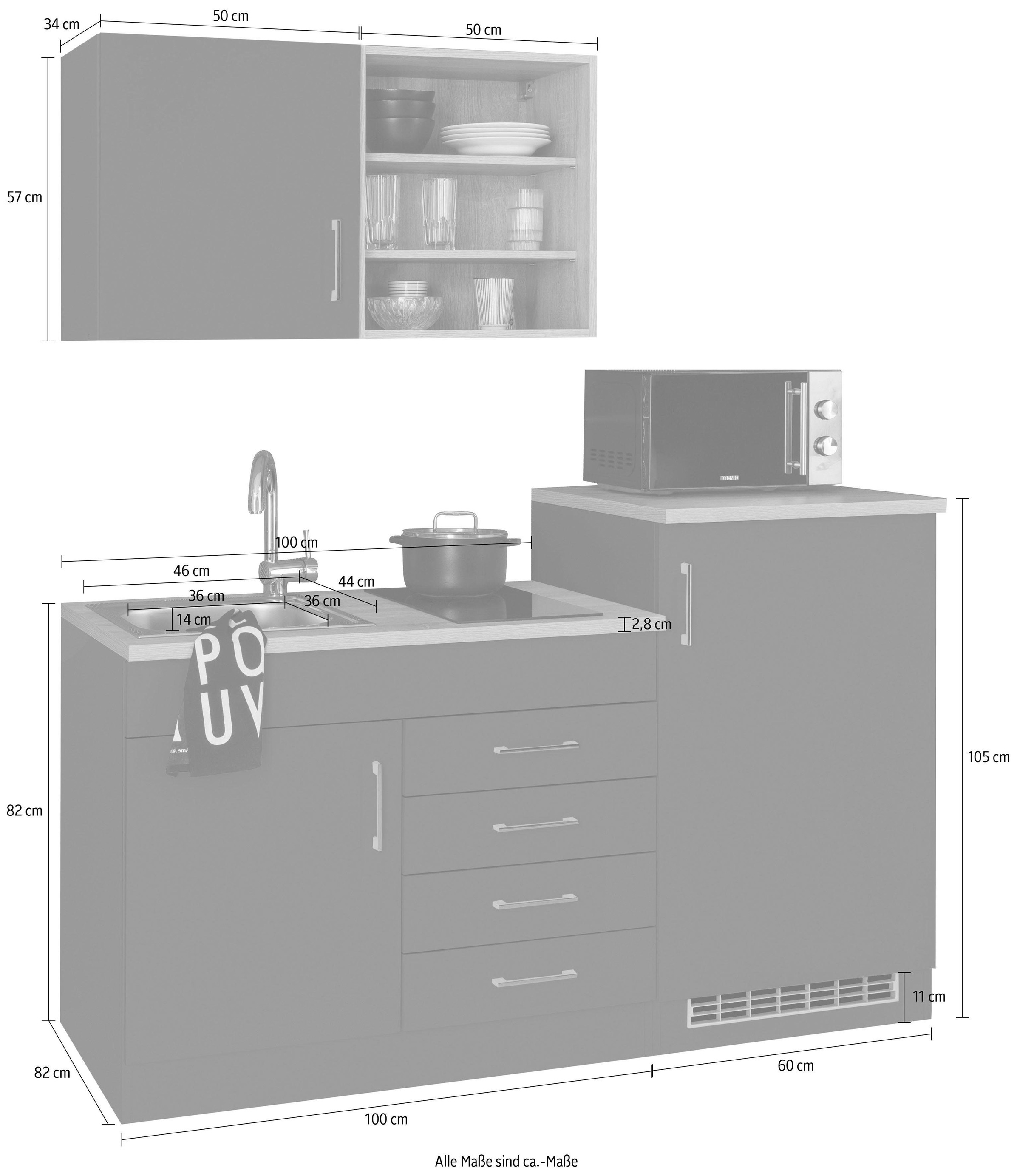 KOCHSTATION Pantryküche »KS-Mali«, Breite 160 cm, mit E-Geräten