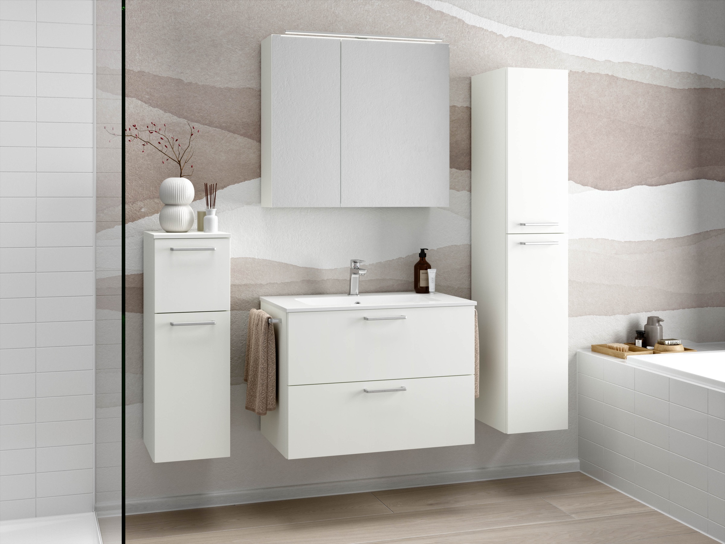nobilia® Badmöbel-Set »Tolvina«, (2 St., vormontiert, mit Soft-Close), inkl günstig online kaufen