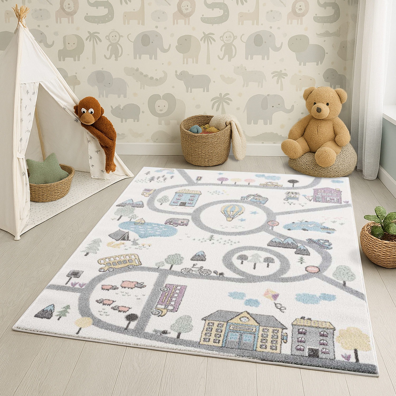 Carpet City Kinderteppich »Anime9376«, rechteckig, 11 mm Höhe, Straßen-Spie günstig online kaufen