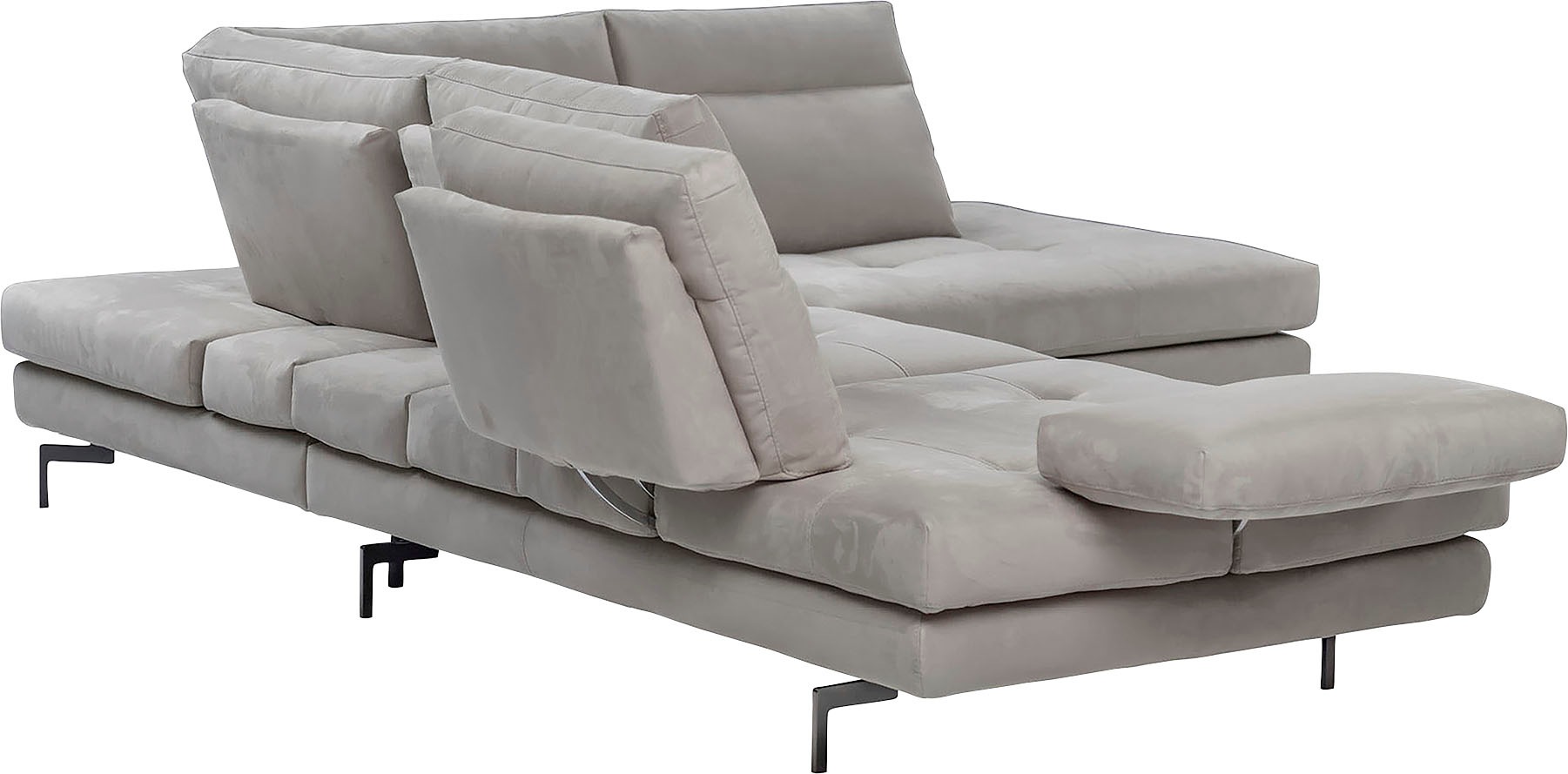 CALIA ITALIA Ecksofa »Toby Wing, L-Form, Designsofa mit sensationellem Sitzkomfort«, Sitztiefenverstellung, funktionale Ecke, Füße in schwarz matt
