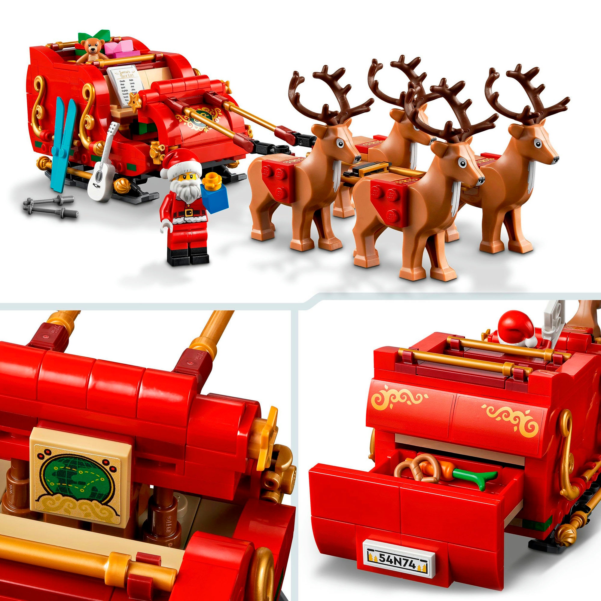 LEGO® Konstruktionsspielsteine »Schlitten des Weihnachtsmanns (40499), LEGO Iconic«, (343 St.), Made in Europe