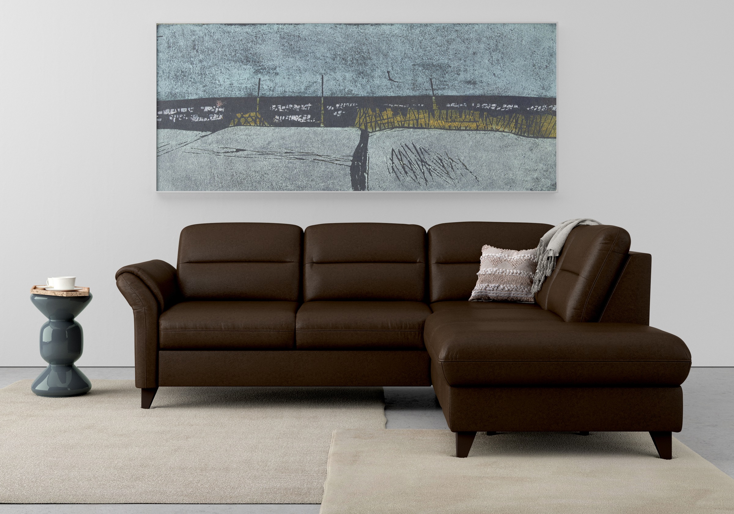 sit&more Ecksofa »Mellum L-Form«, Federkern, wahlweise mit Bettfunktion, Stauraum und Armteilfunktion