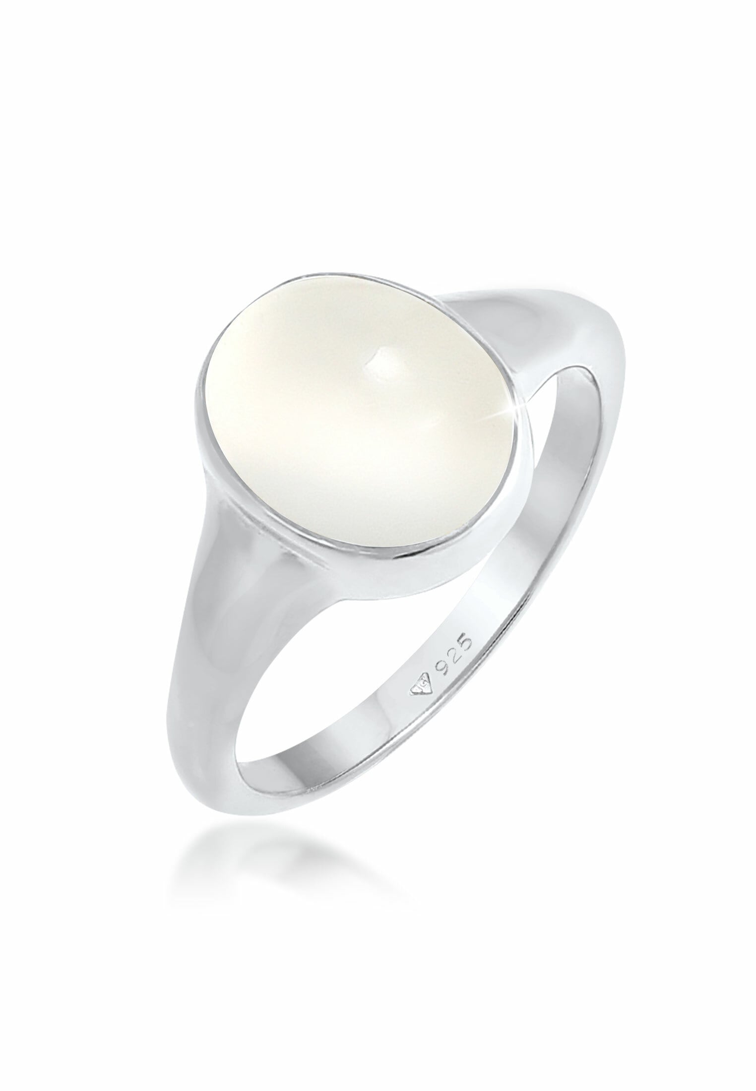 Elli Siegelring »Siegelring Mondstein Oval 925 Silber«