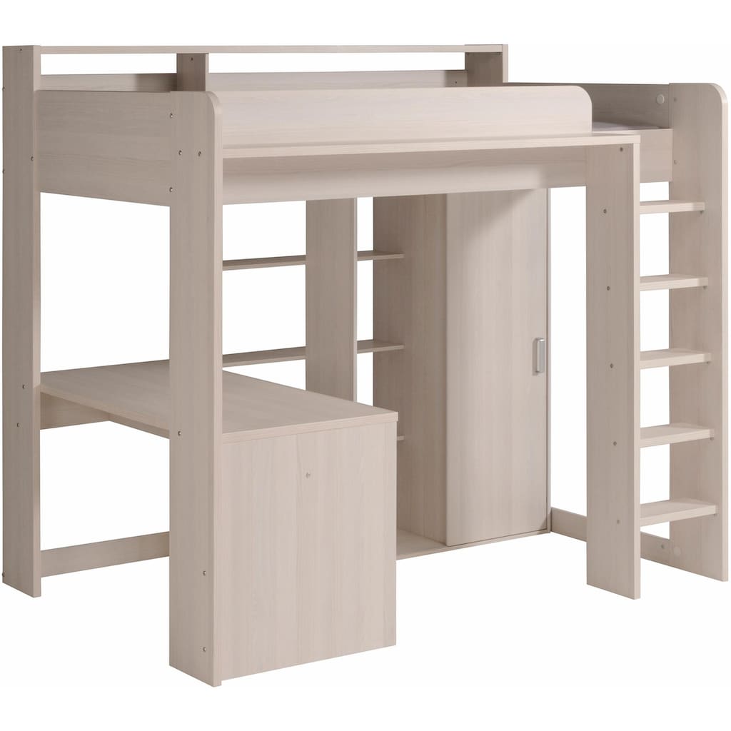 Parisot Hochbett »Higher«, inkl. Schrank, Schreibtisch und Regal