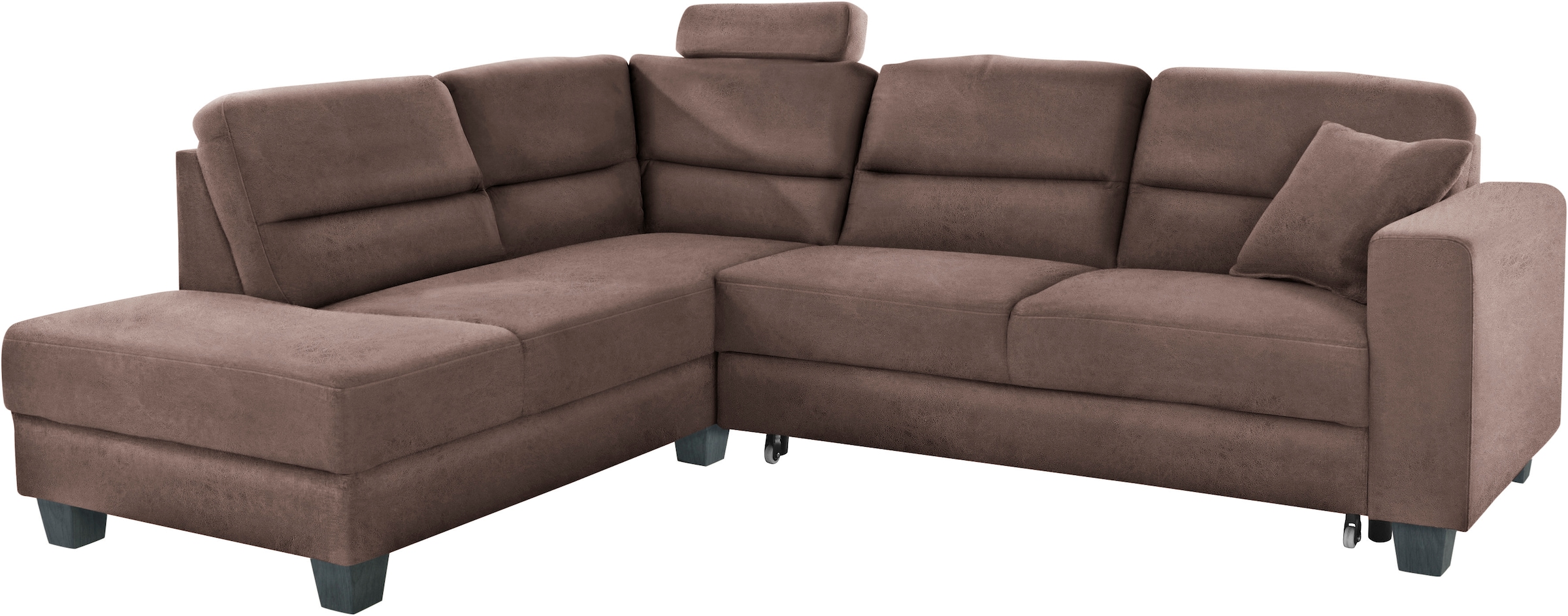 TRENDMANUFAKTUR Ecksofa »Chamber, zeitlos & elegant, bequem, L-Form«, inklusive einer Kopfstütze, wahlweise Schlaffunktion, B/T 203/245cm