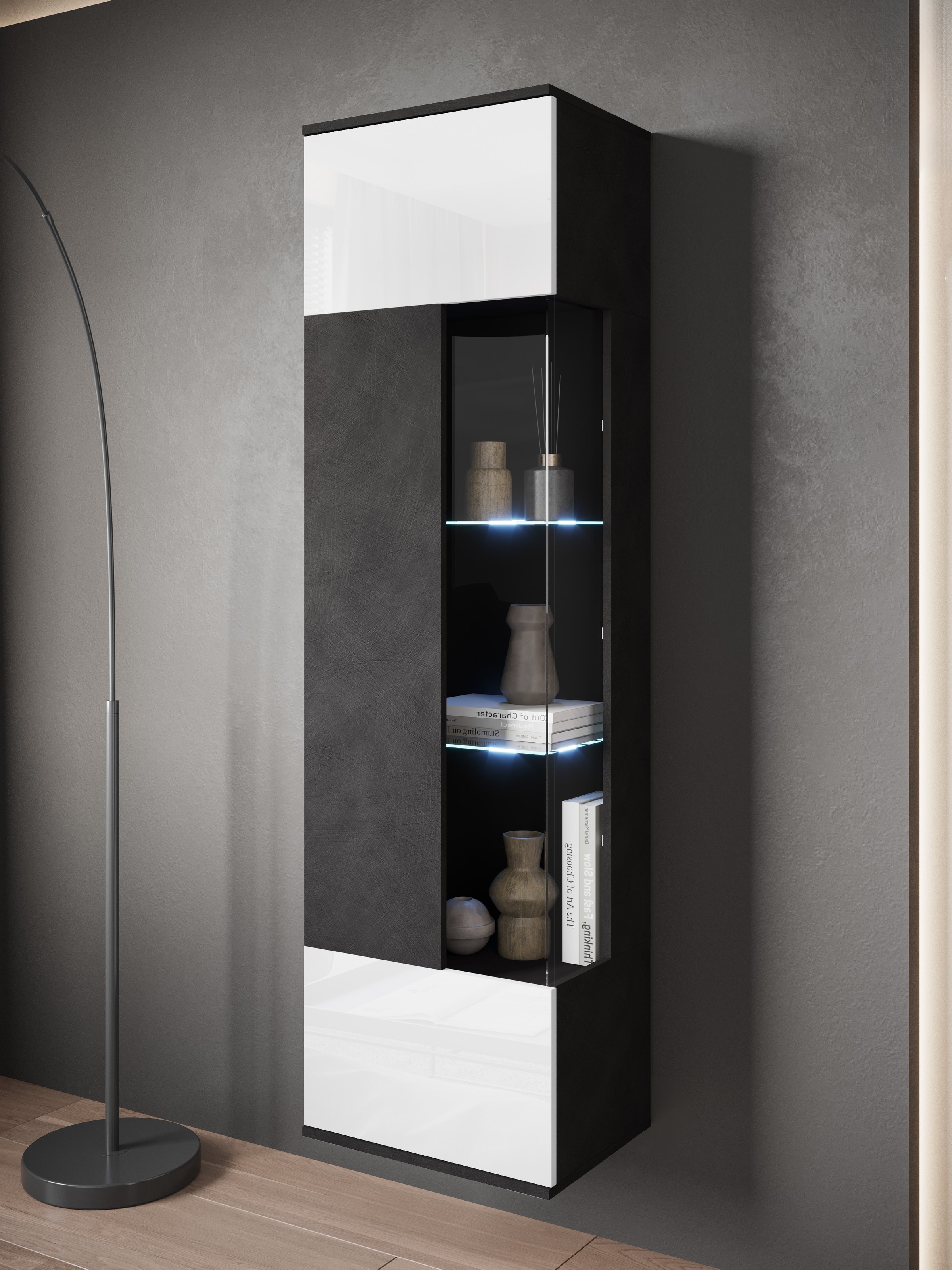 INOSIGN Vitrine »Kenia, stehend und hängend, Türanschlag wechselbar«, (1 St.), Vitrineschrank mit Glastüren 160 cm Höhe
