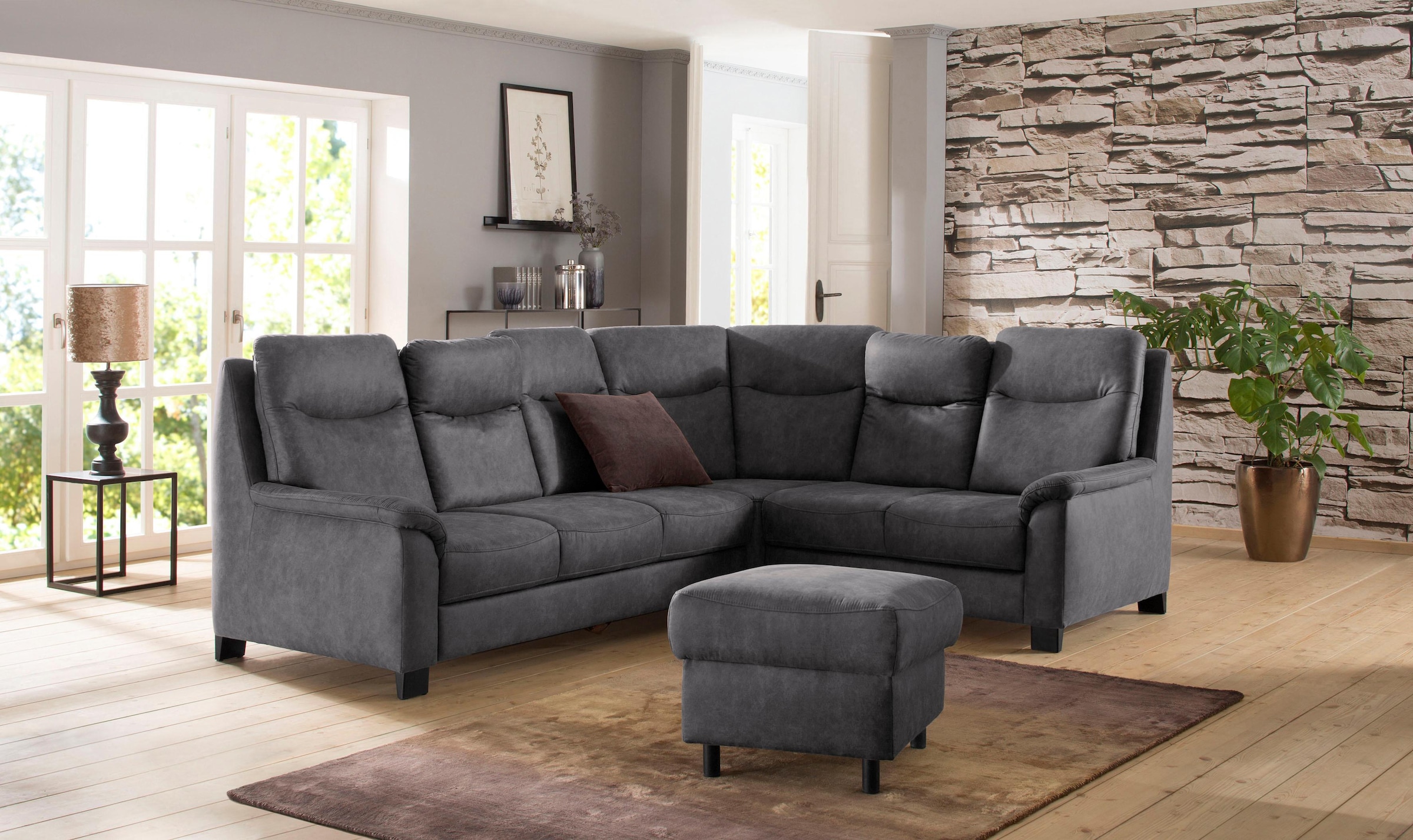 Home affaire Ecksofa »Boccaccio L-Form«, mit Federkern, incl. Kopfteilverst günstig online kaufen