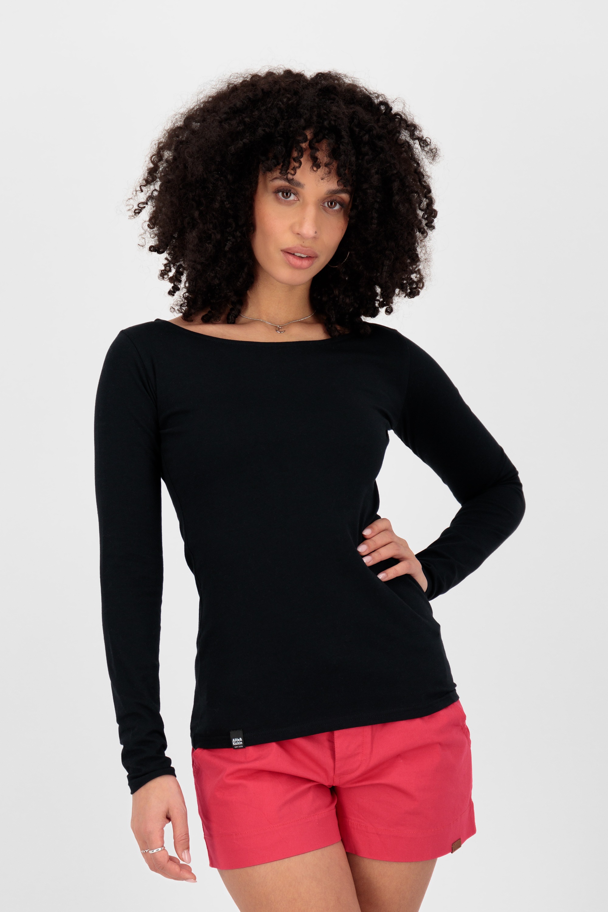 Alife & Kickin Langarmshirt »Damen FinjaAK A«, Einfarbiges Longsleeve mit Rundhalsausschnitt, figurnahe Passform