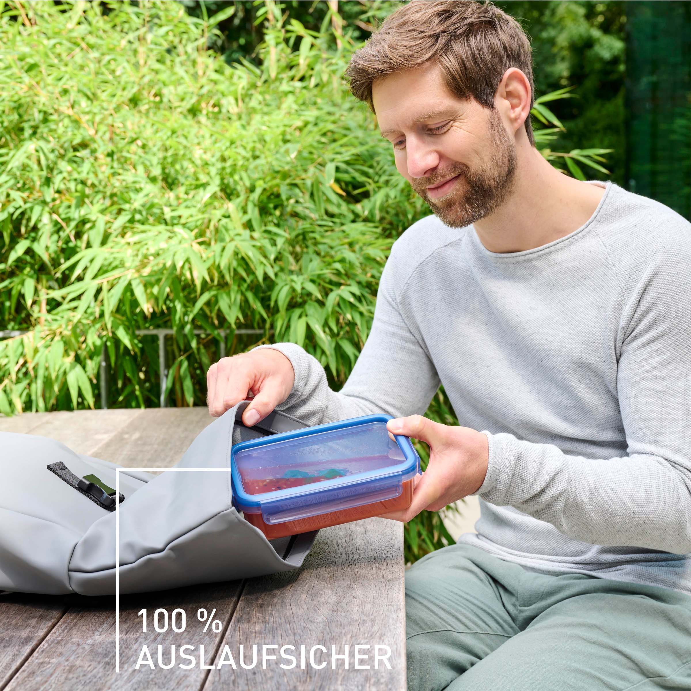 Emsa Frischhaltedose »Clip & Close Eco«, (2 tlg.), 1 L, rechteckig, Öko-Design, dicht, hygienisch, spülmaschinenfest
