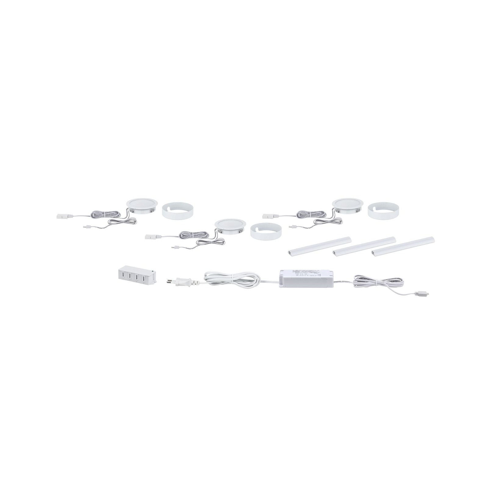 Paulmann Unterschrankleuchte »Clever Connect Disc 3x2,1W 12 VADC 2700-6500K 12V Weiß matt/Kunststoff«, 3 flammig, Starter-Set