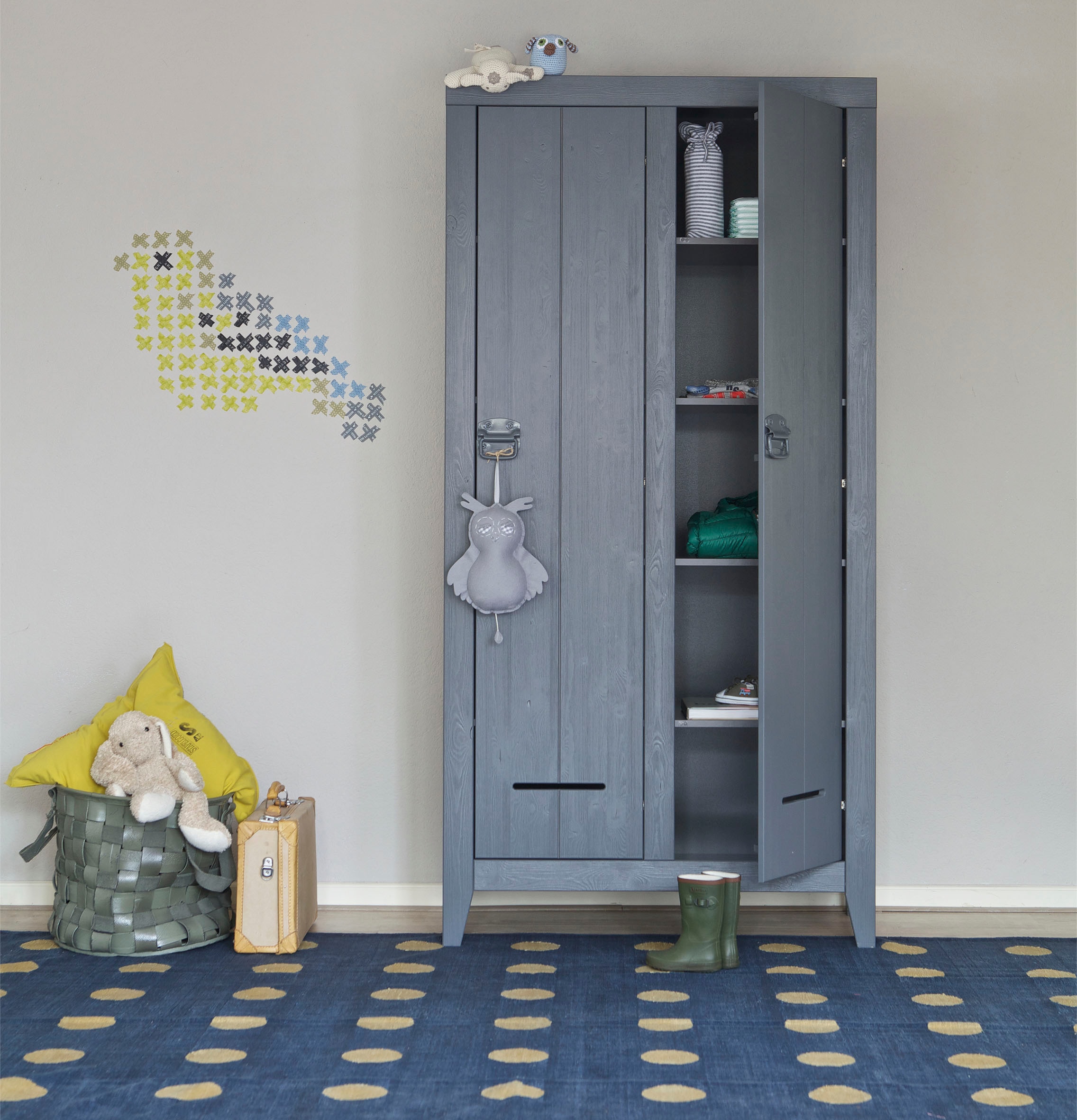 WOOOD Garderobenschrank »Kluis«, 2-türig, mit Metallgriffen, H 190 cm x B 95 cm