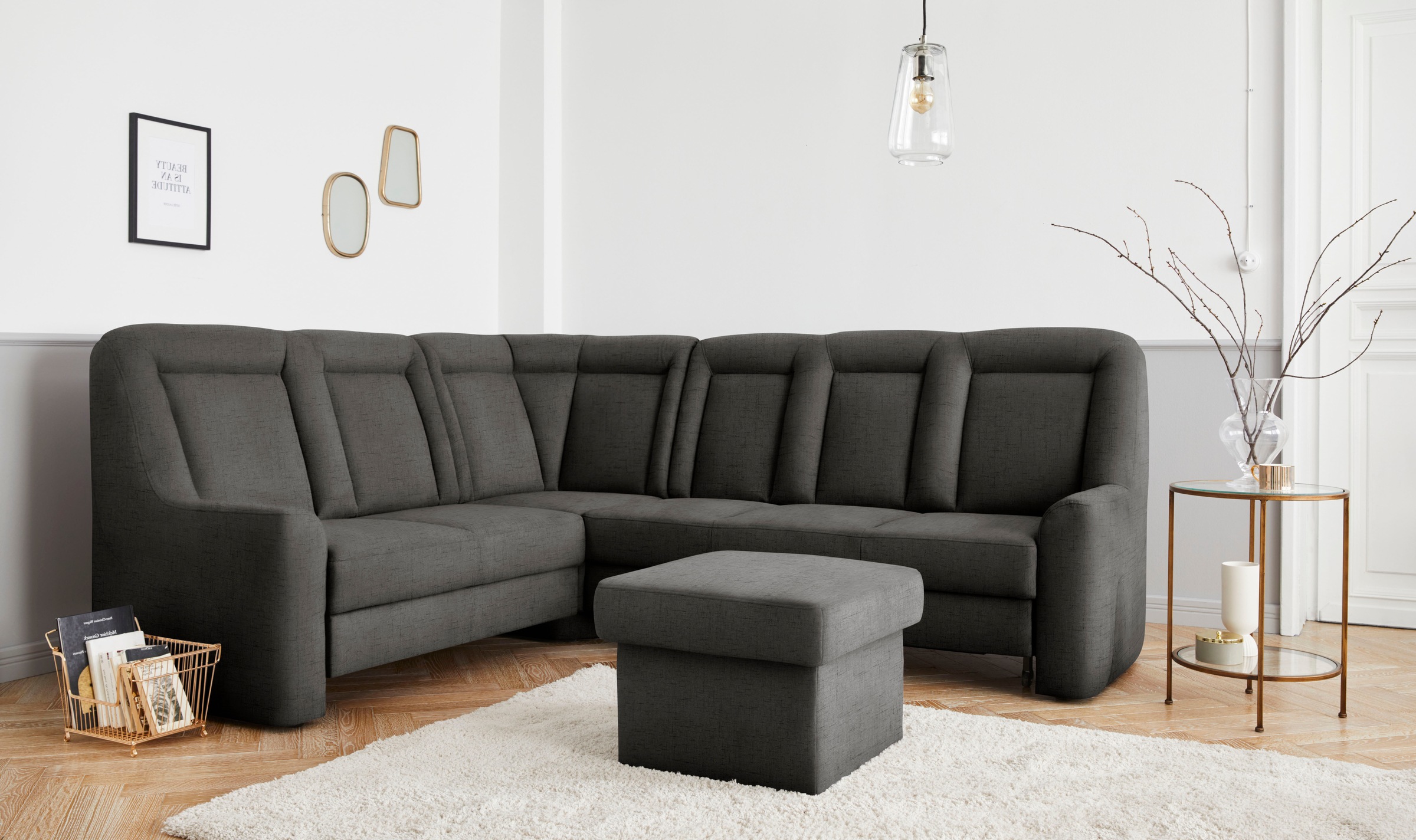 sit&more Ecksofa »Melissa L-Form«, klassisches Polsterprogramm, wahlweise B günstig online kaufen