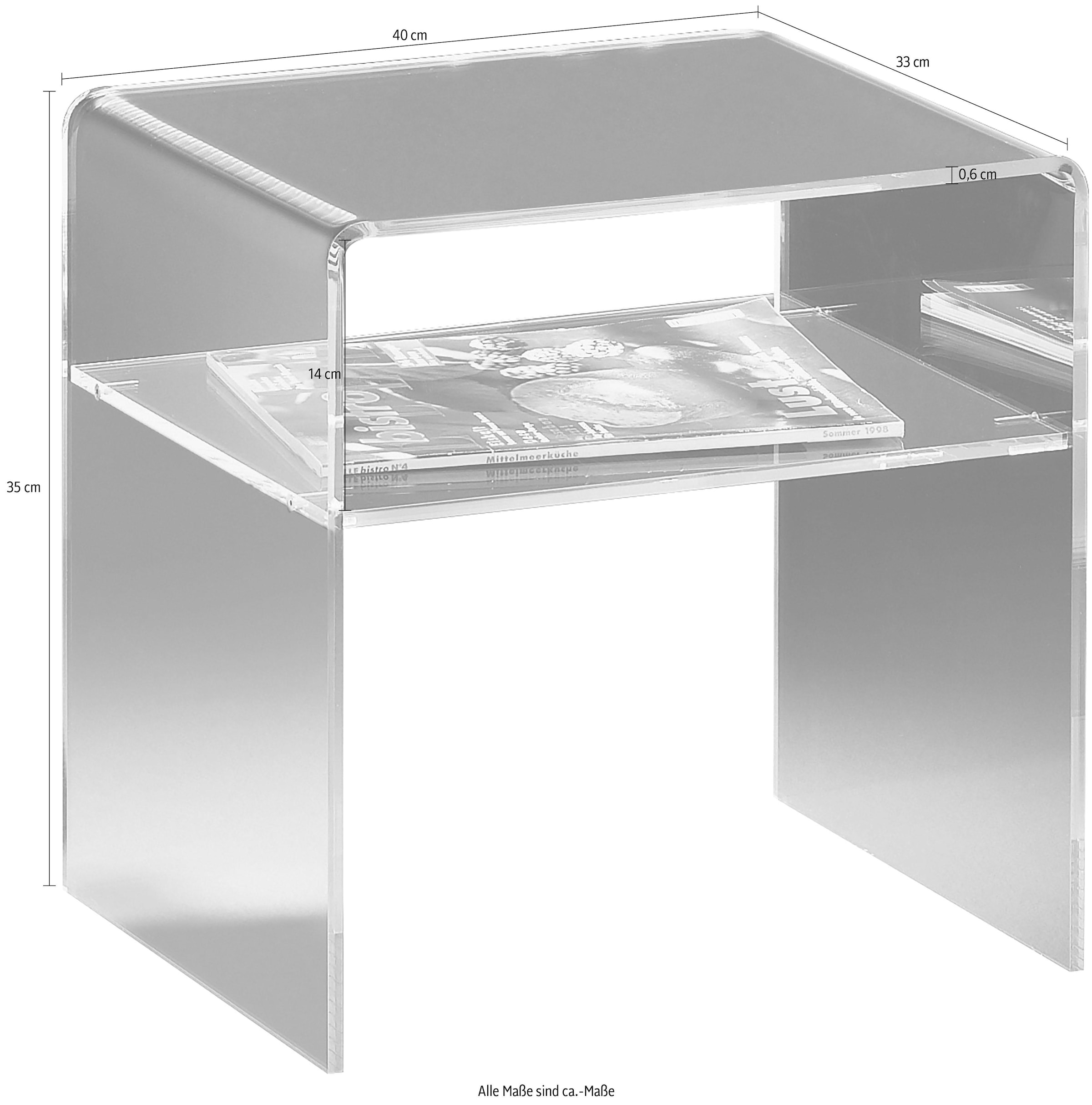 Places of Style Beistelltisch bestellen auf »Remus«, Acrylglas aus Raten mit Ablagefach