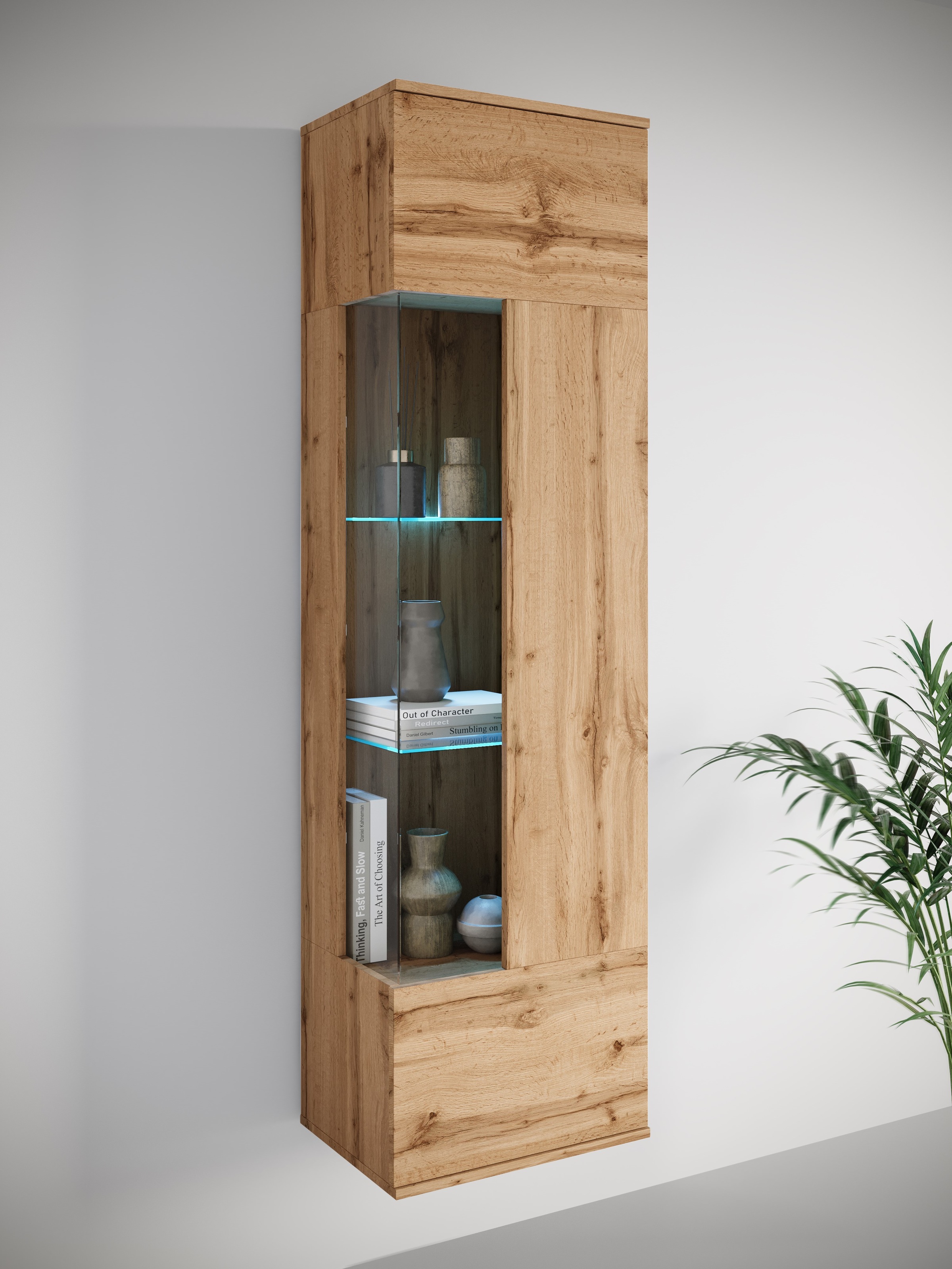 INOSIGN Vitrine »Kenia, stehend und hängend, Türanschlag wechselbar«, (1 St.), Vitrineschrank mit Glastüren 160 cm Höhe