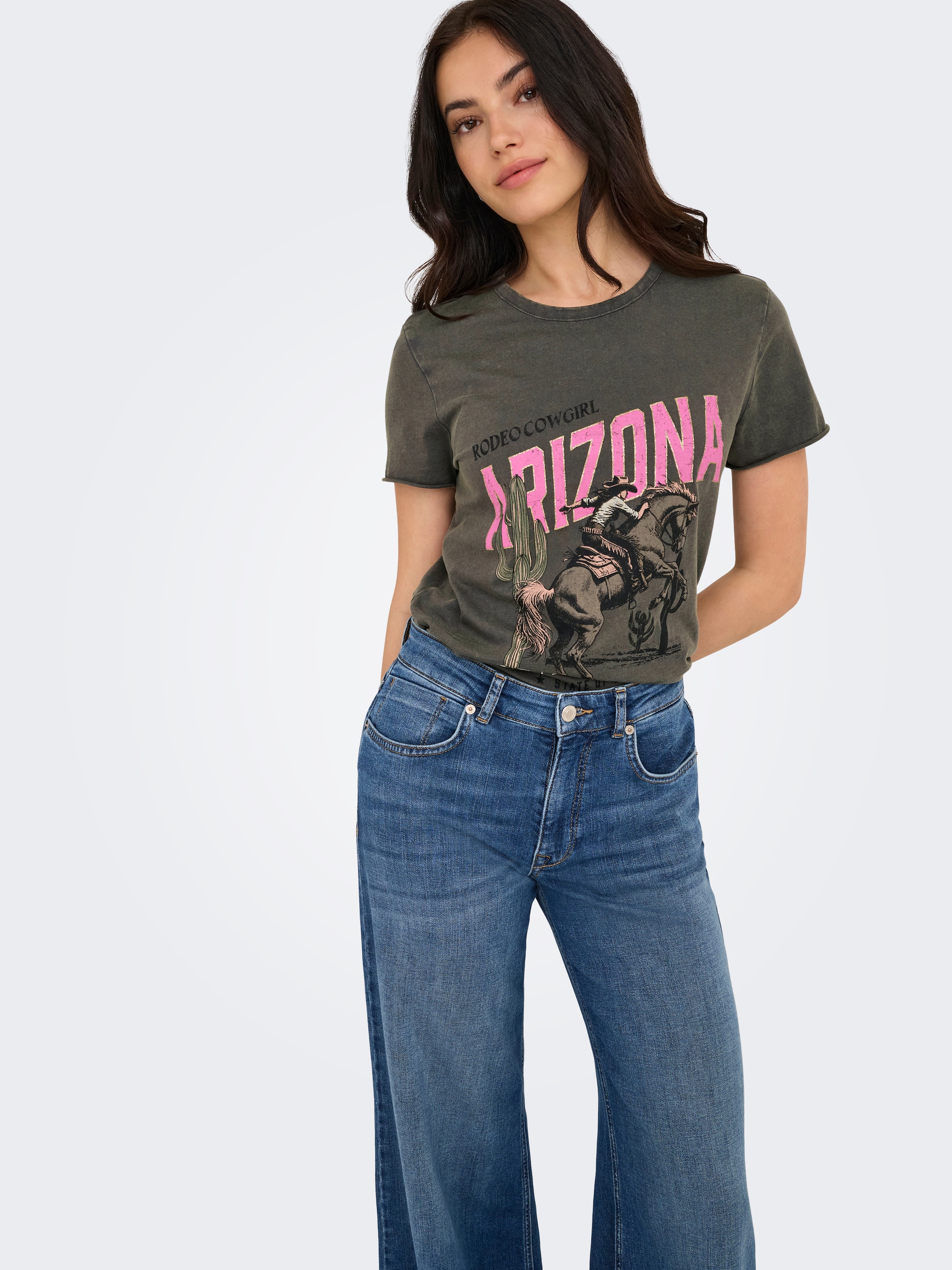 ONLY Rundhalsshirt »ONLLUCY REG S/S TOP JRS NOOS« Baumwolle, regular fit, unterschiedlich bedruckt