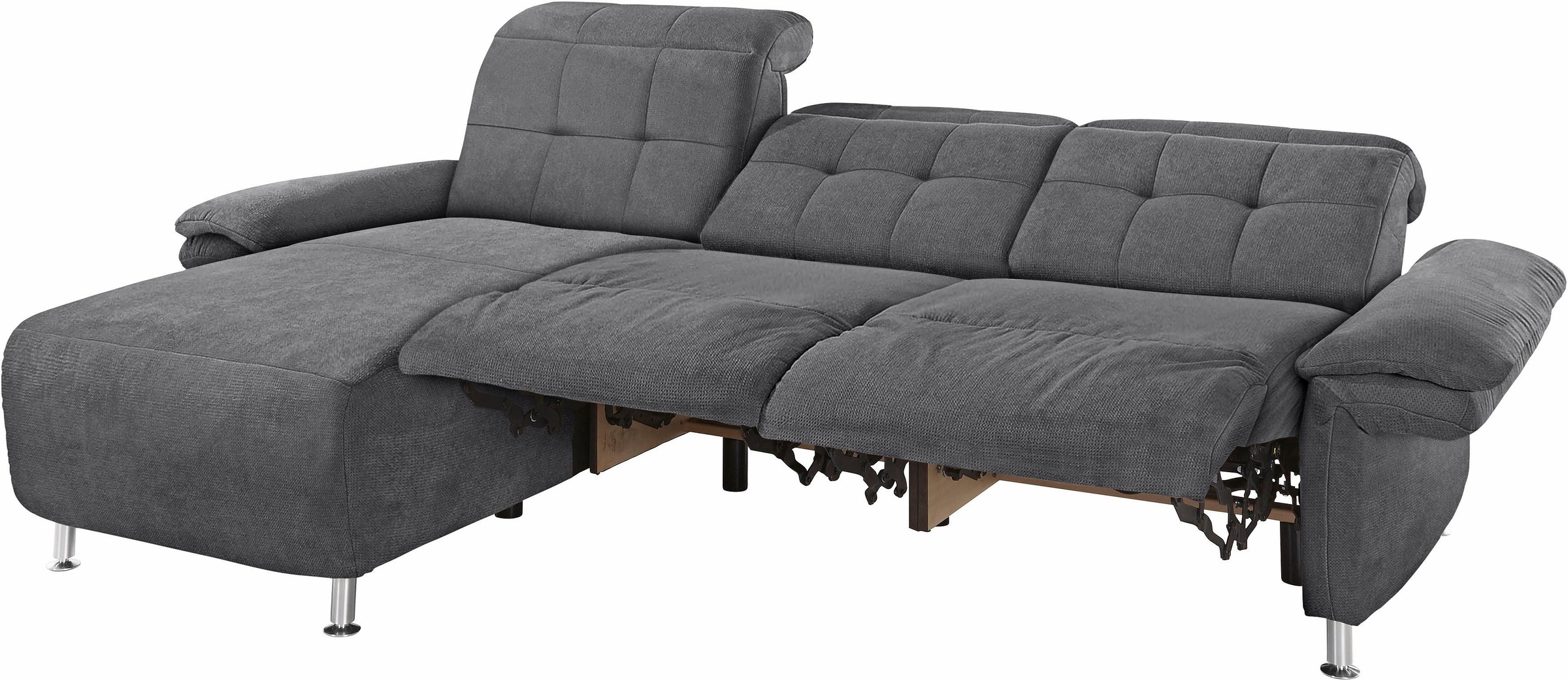 Places of Style Ecksofa »Manhattan L-Form«, 2 Sitze mit elektrischer Relaxfunktion, verstellbare Armlehnen