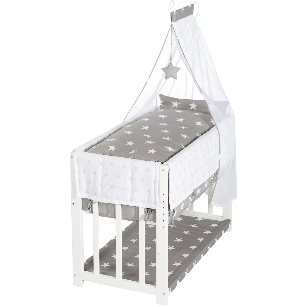 roba® Stubenbett »3in1, Little Stars, weiß«, zu Elternbett oder Bank umbaubar