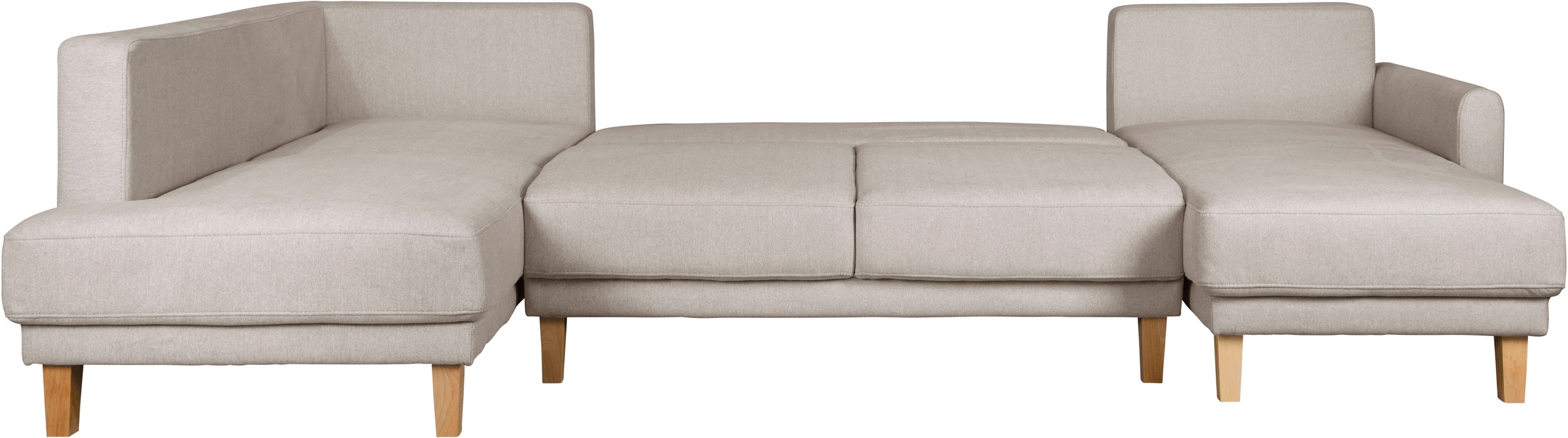 Home affaire Wohnlandschaft »TRIPLO U-Form wahlweise mit Schlaffunktion, B/T/H: 310/192/90 cm«, Schlafsofa, auch mit Bettkasten, Steppung im Rückenkissen