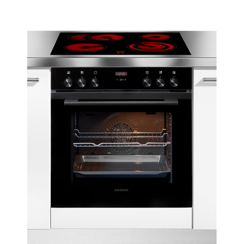SIEMENS Elektro-Herd-Set iQ300 »HE213ABB0« mit Teleskopauszug nachrüstbar inkl. Pizzaform schwarz Pizzaform inklusive