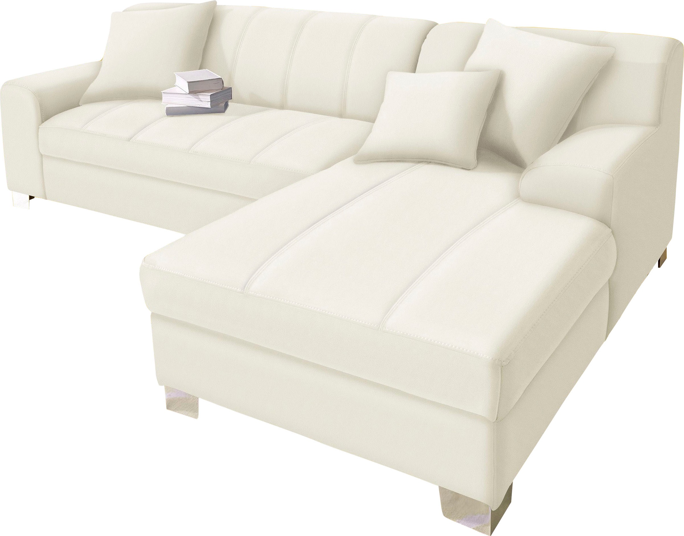 DOMO collection Ecksofa »Turah incl. Zierkissen, moderne Steppung, auch in günstig online kaufen