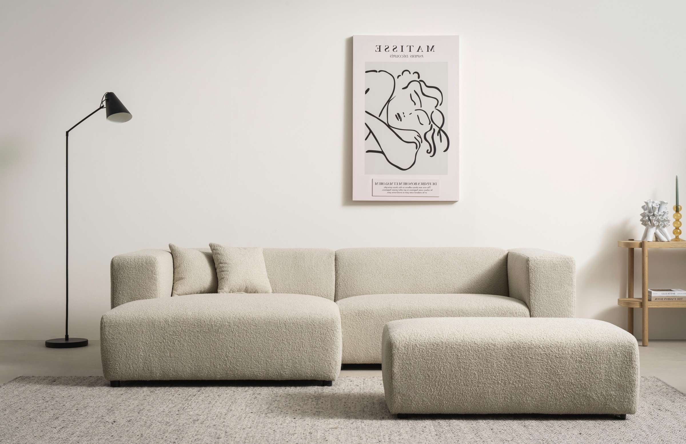 andas Polsterecke »BAKELS, Ecksofa-Set mit Hocker, L-Form mit Schlaffunktio günstig online kaufen