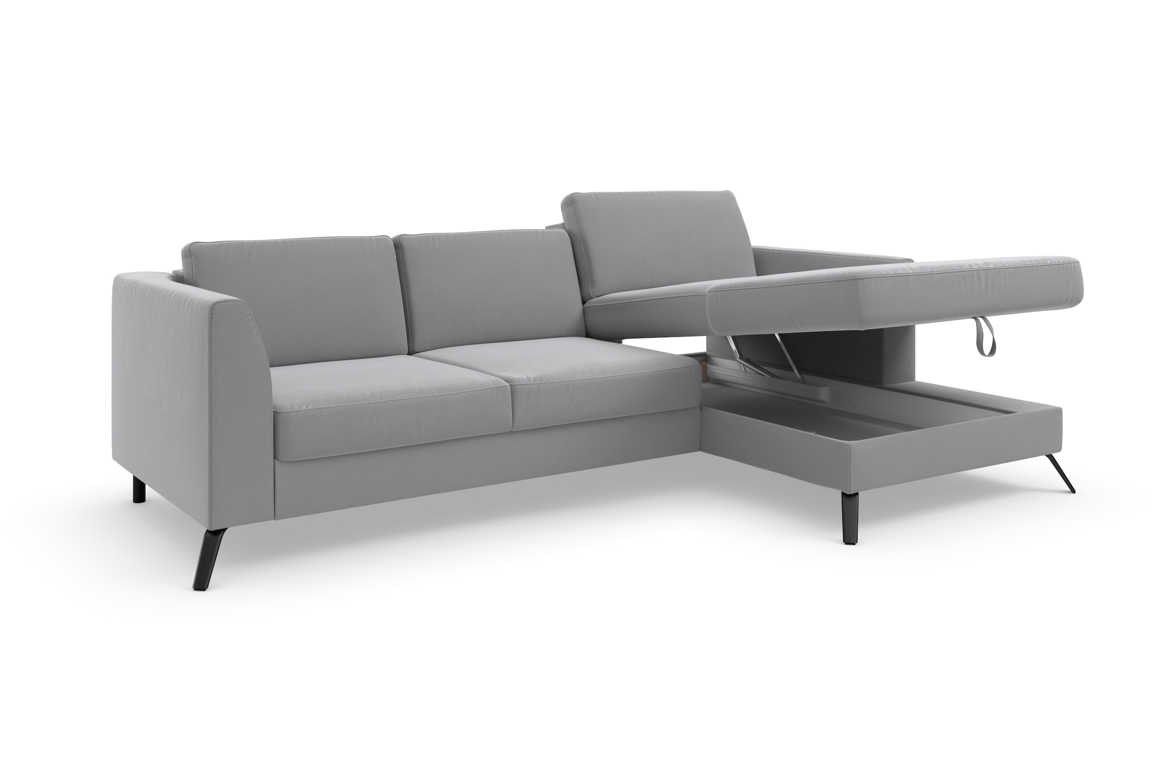 sit&more Ecksofa »Olsen L-Form«, inklusive Sitztiefenverstellung, wahlweise mit Bettfunktion, 15cm hoch