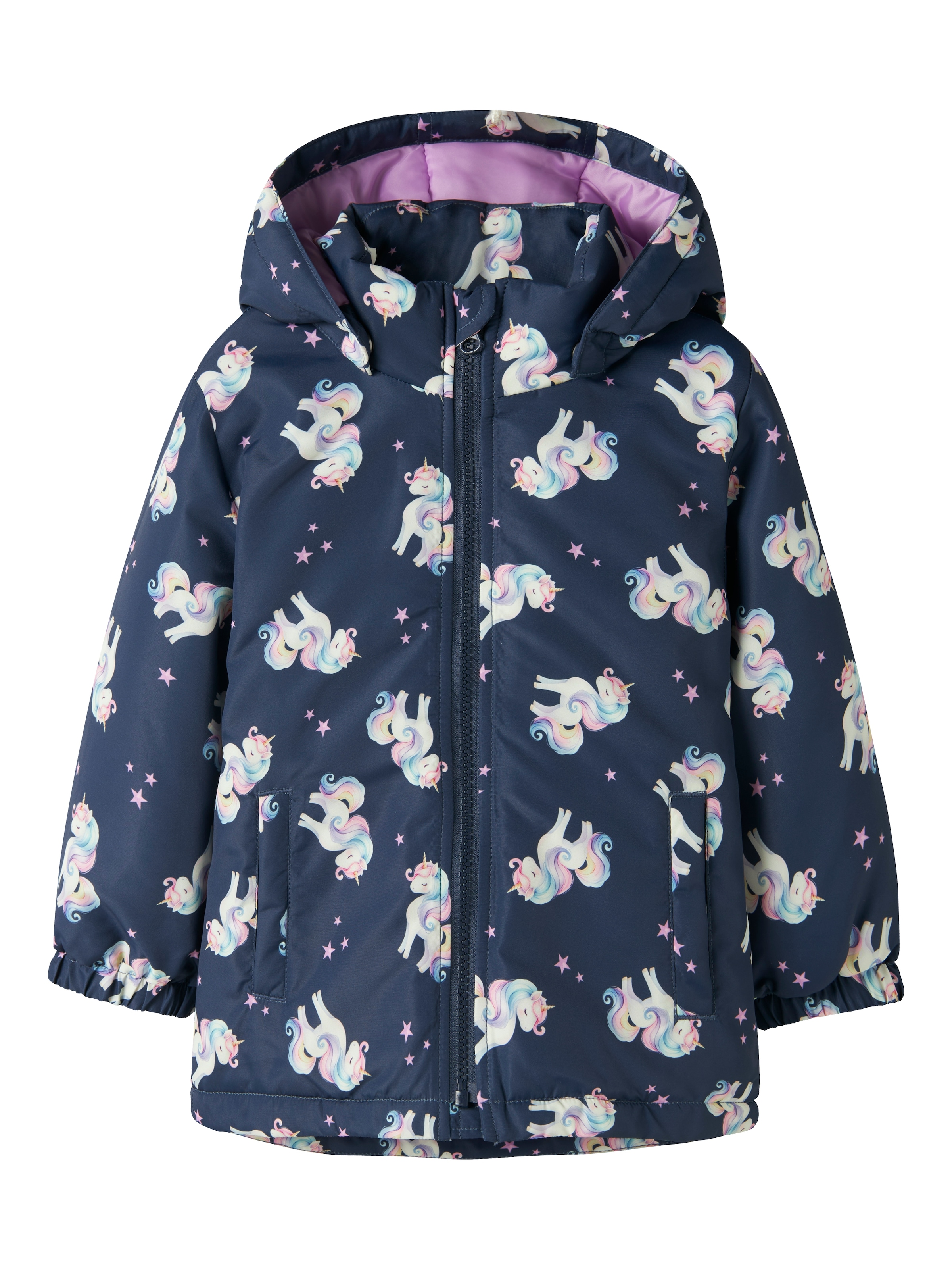 Name It Outdoorjacke »NMFMAXI JACKET PA AOP NOOS« mit Kapuze Kunstfaser, wasserabweisend, reflektierendes Detail