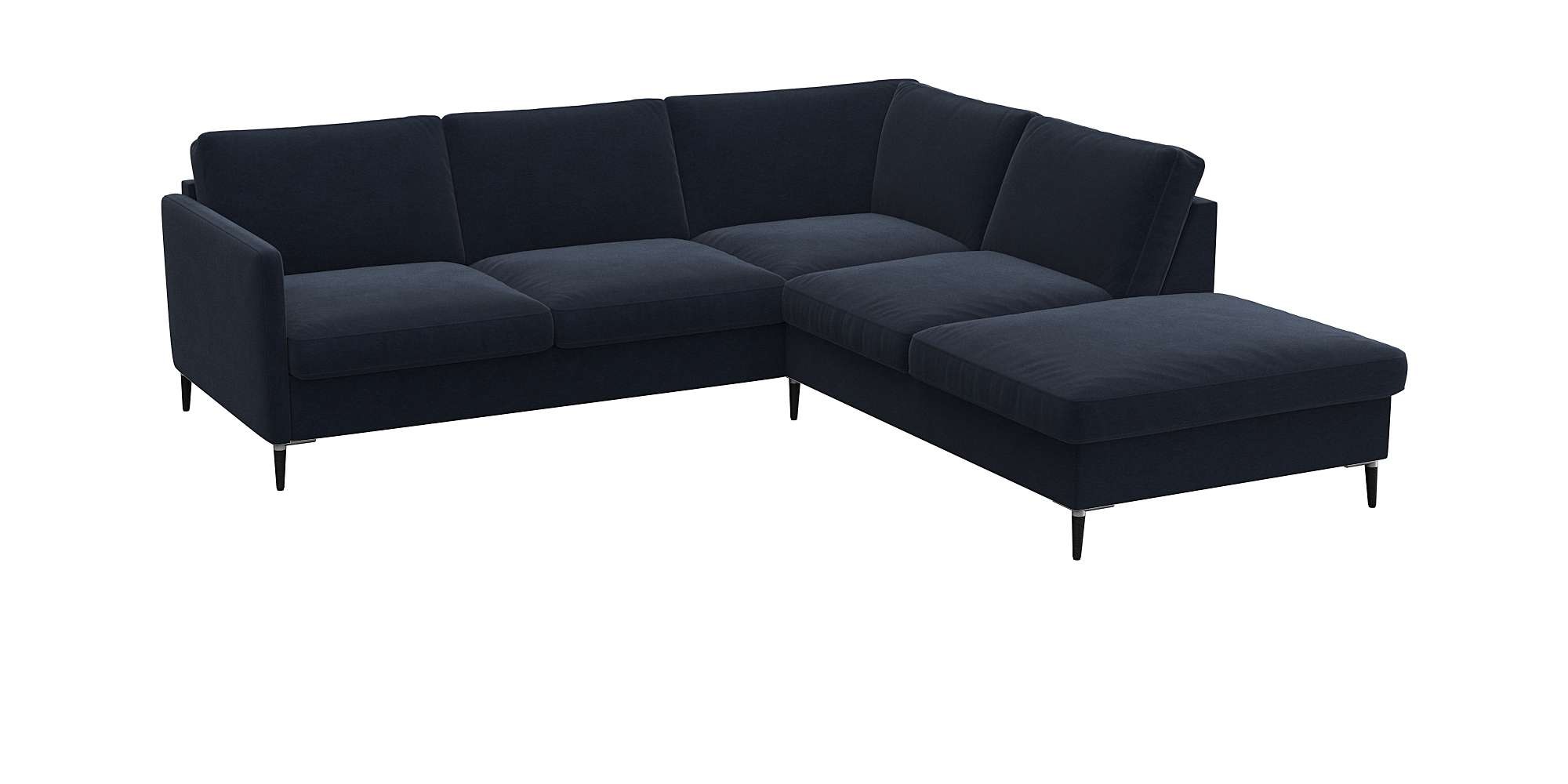 FLEXLUX Ecksofa »Fiore, L-Form«, schmale Armlehnen, Füße Alu/schwarz, B/T 2 günstig online kaufen