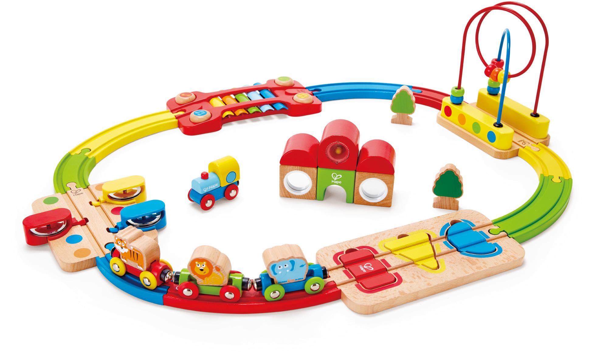 Spielzeug-Eisenbahn »Regenbogen-Puzzle Eisenbahnset«, (Set), aus Holz