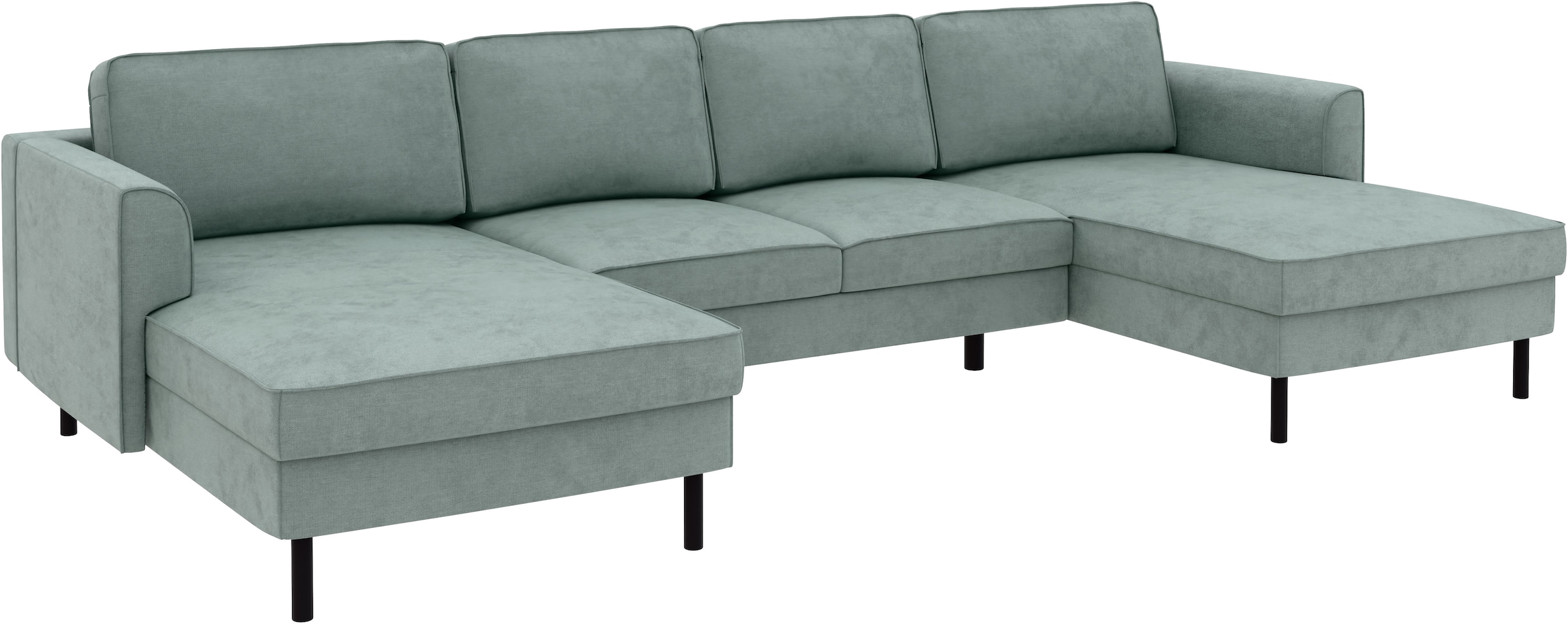 Home affaire Wohnlandschaft »Booster Couch wahlweise mit Schlaffunktion und Bettkasten-auch in Cord«, Sofa in U-Form, Breite 305 cm